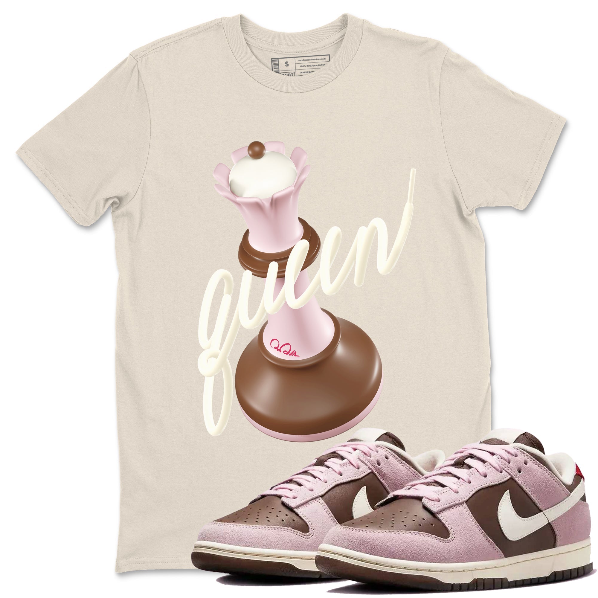 3D Queen snkmatch Tees - Dunk Cacao Wow And Pink Foam
