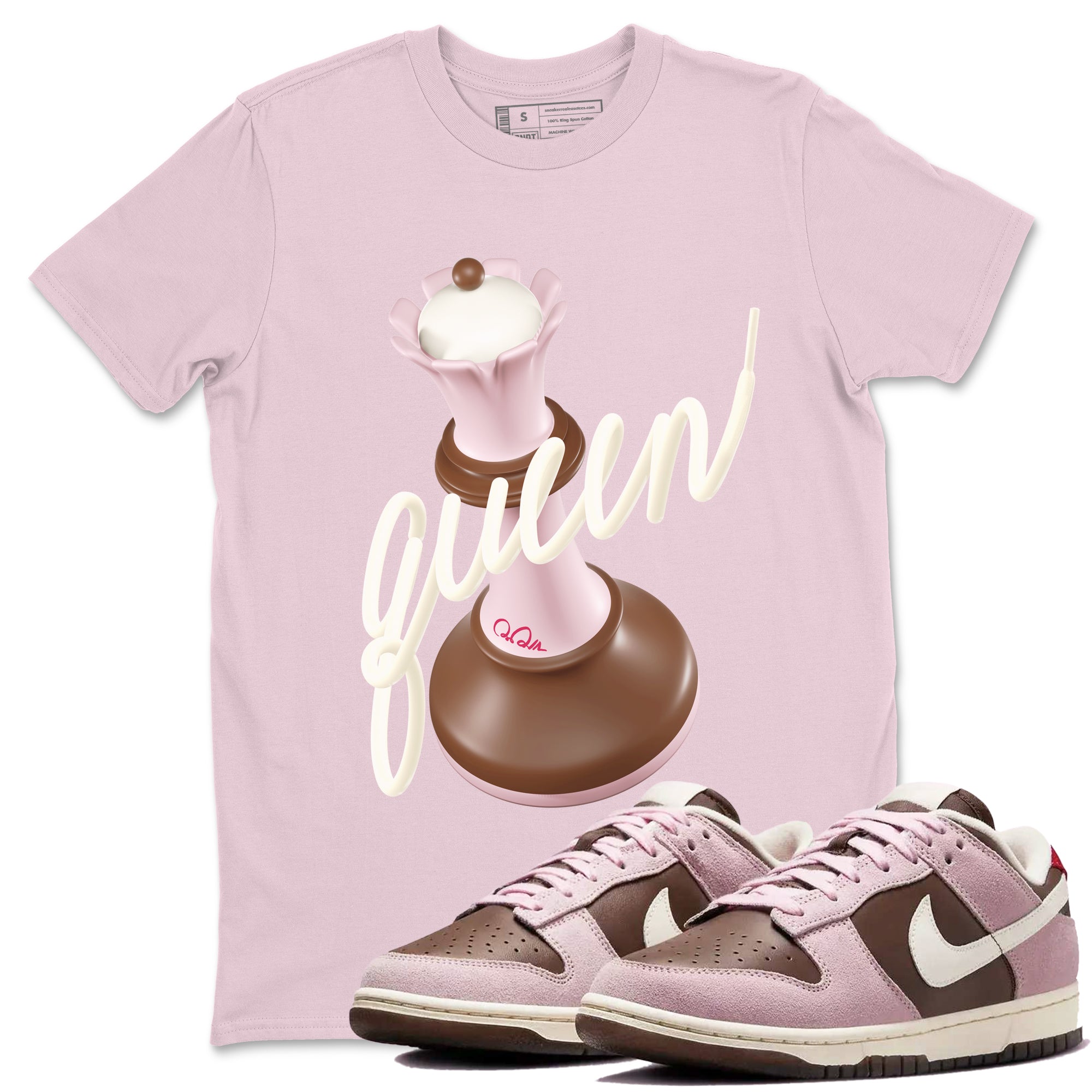 3D Queen snkmatch Tees - Dunk Cacao Wow And Pink Foam