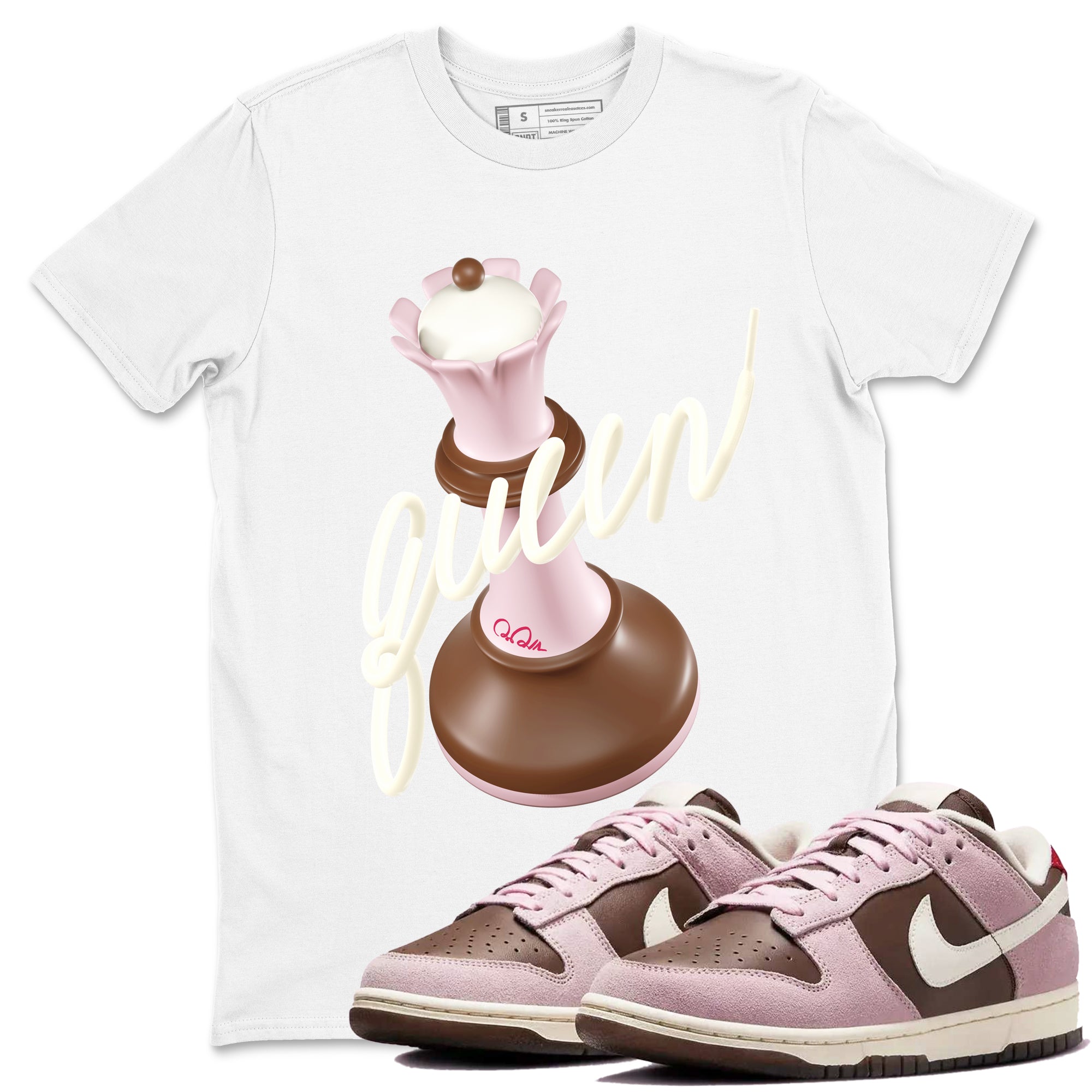 3D Queen snkmatch Tees - Dunk Cacao Wow And Pink Foam