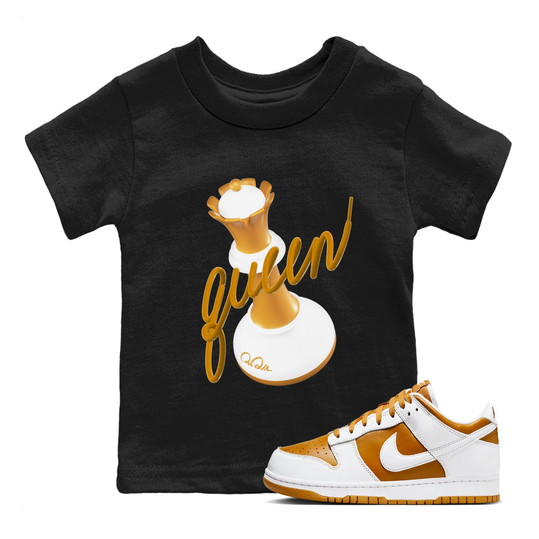 3D Queen snkmatch Tees Kids - Dunk Dark Curry