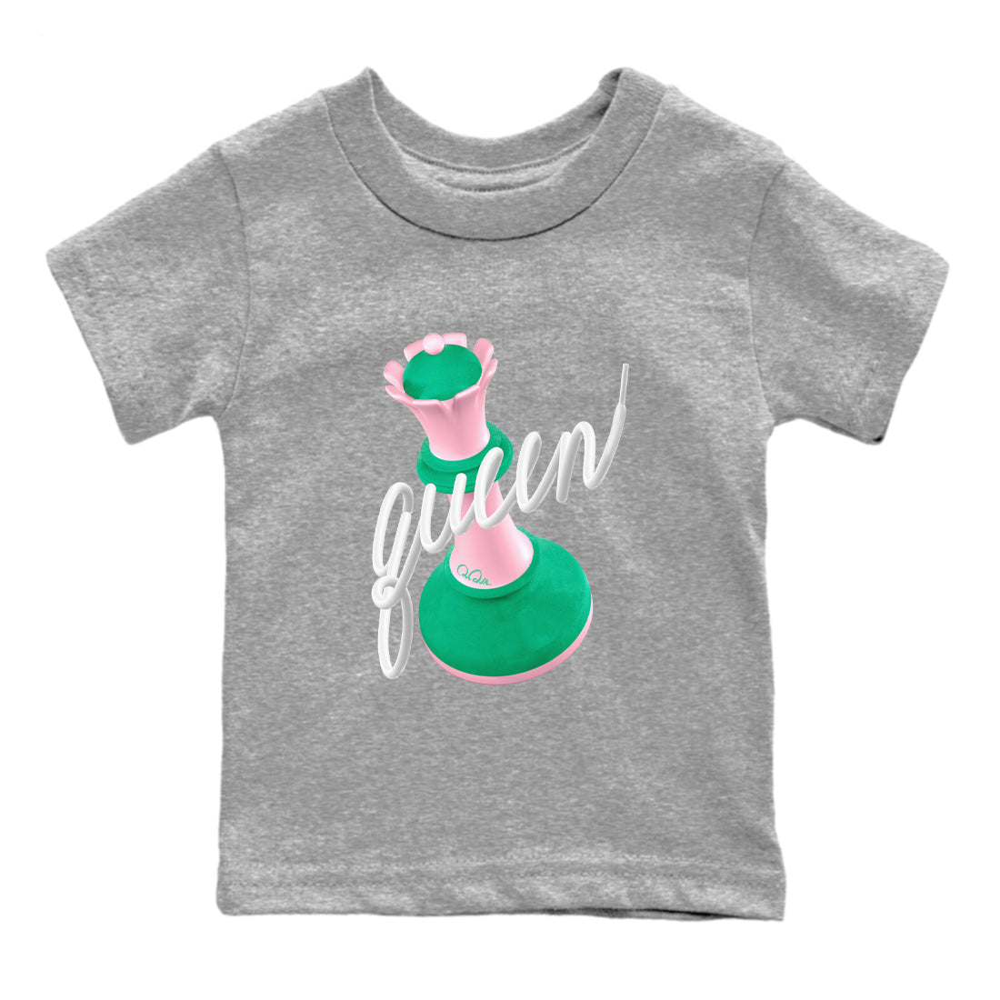 3D Queen snkmatch Tees Kids - Dunk Medium Soft Pink Malachite