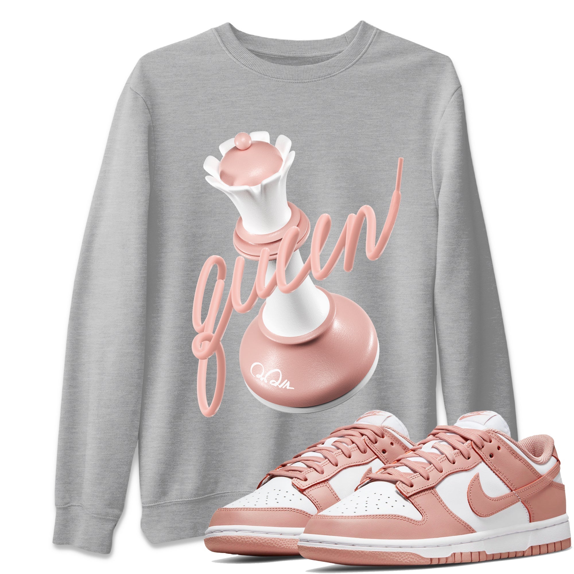 3D Queen snkmatch Tee - Dunk Rose Whisper