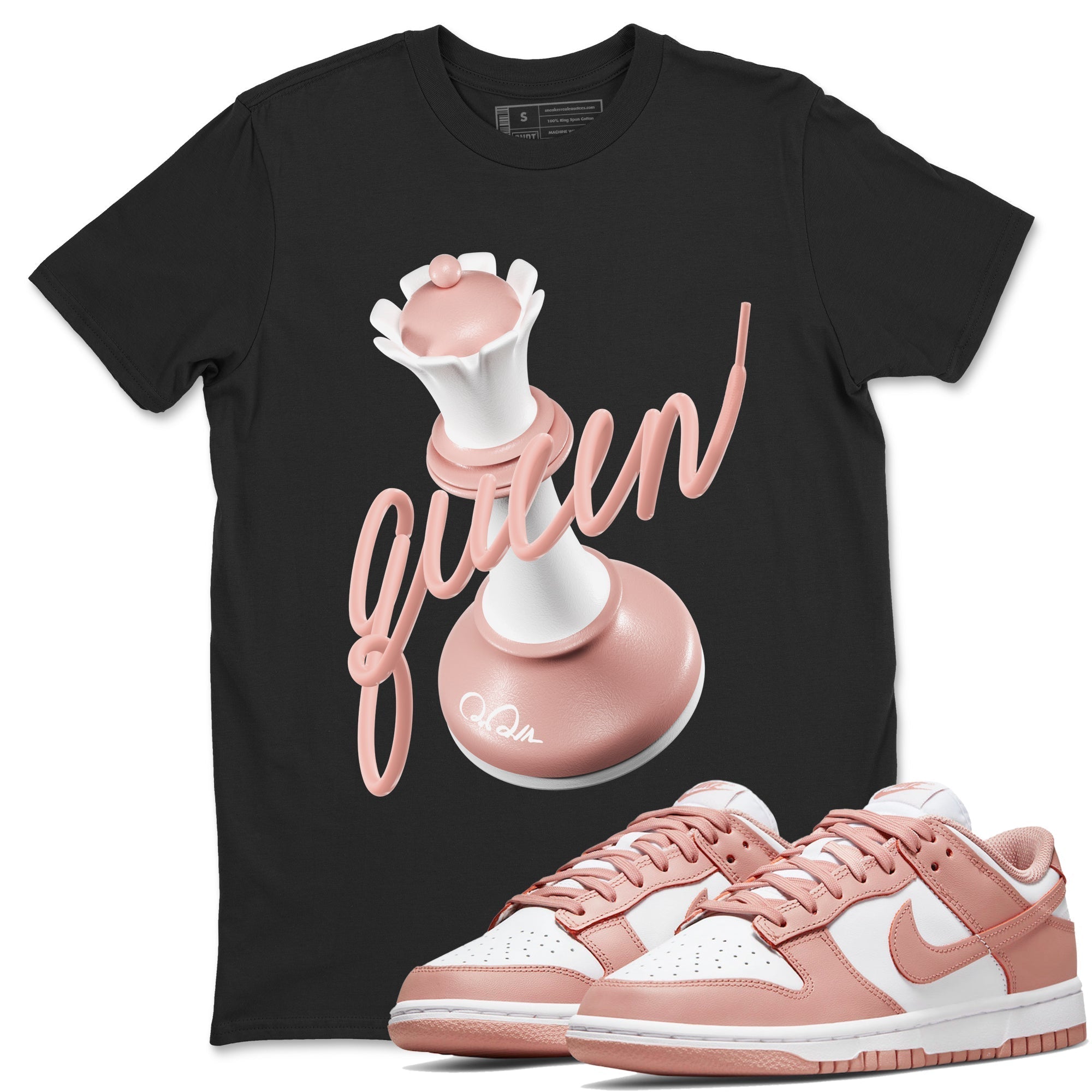 3D Queen snkmatch Tee - Dunk Rose Whisper