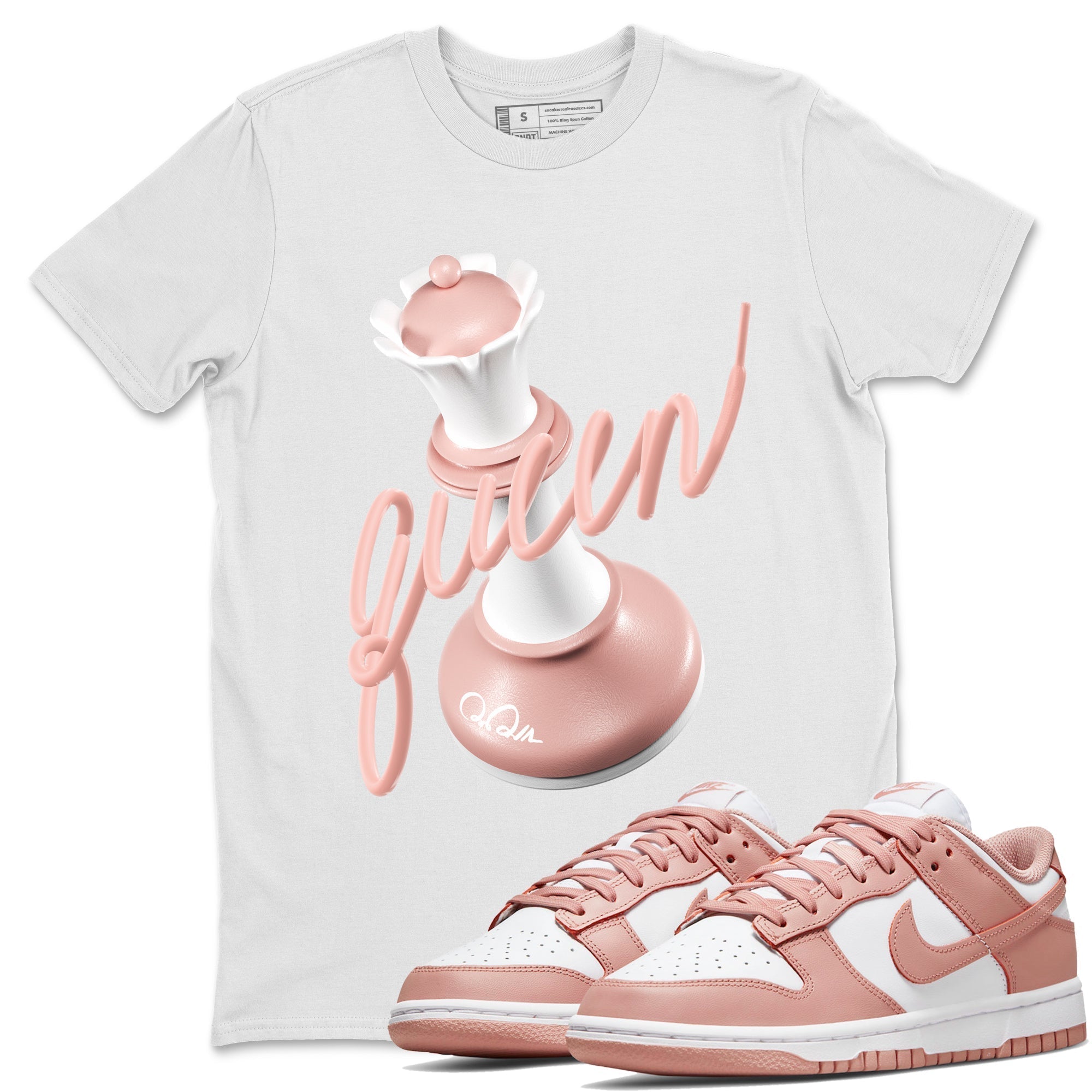 3D Queen snkmatch Tee - Dunk Rose Whisper