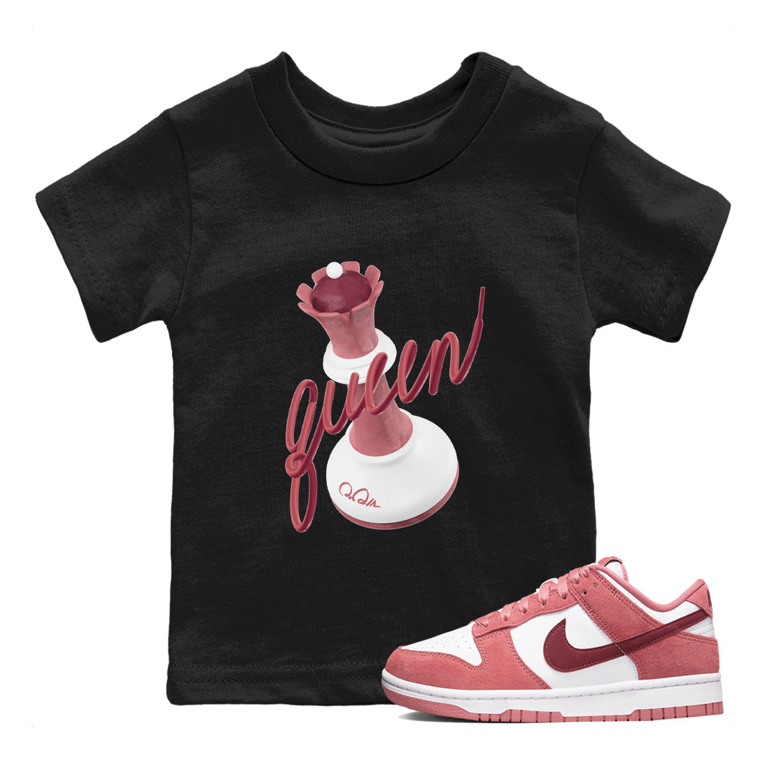 3D Queen snkmatch Tee Kids - Dunk Valentines Day 2024