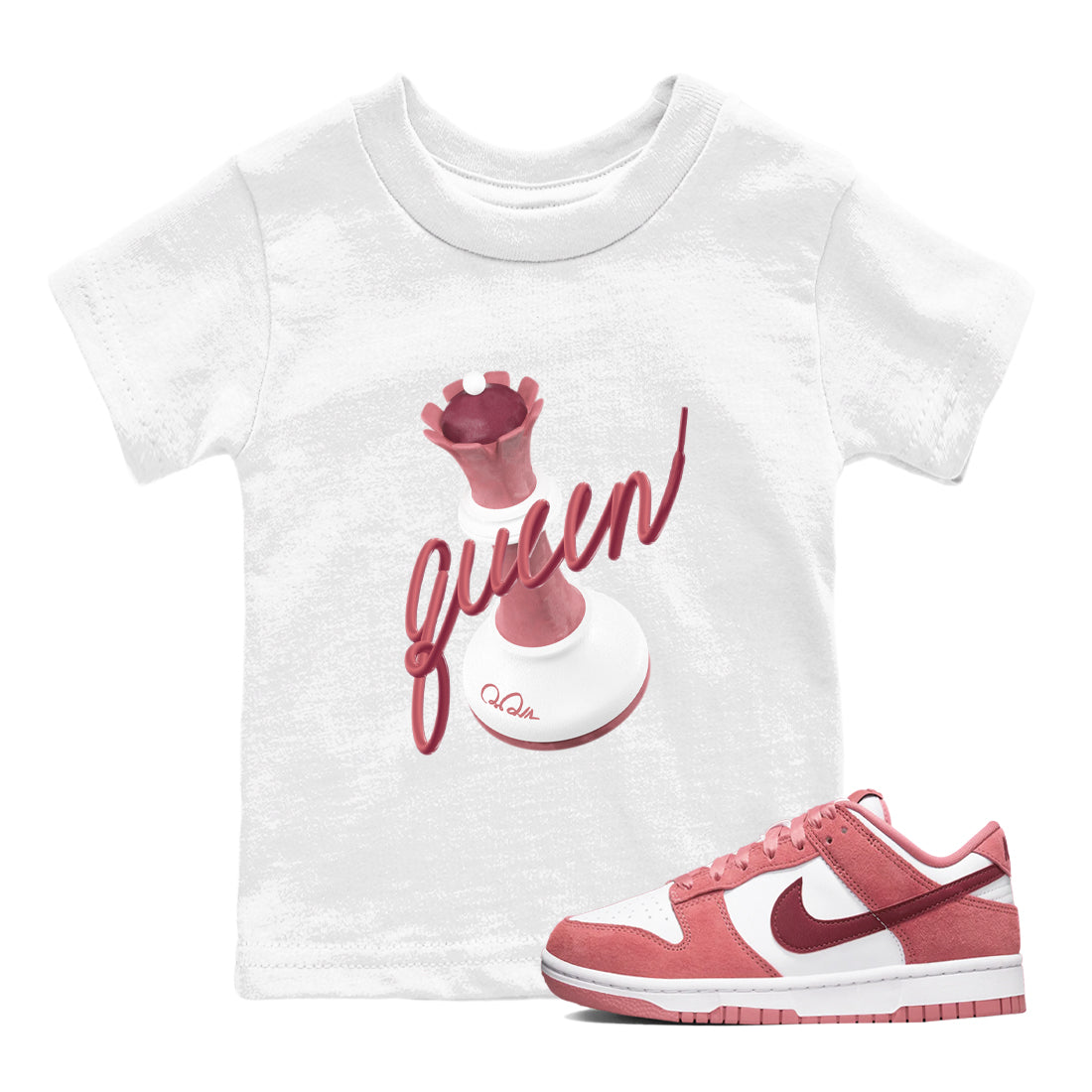 3D Queen snkmatch Tee Kids - Dunk Valentines Day 2024