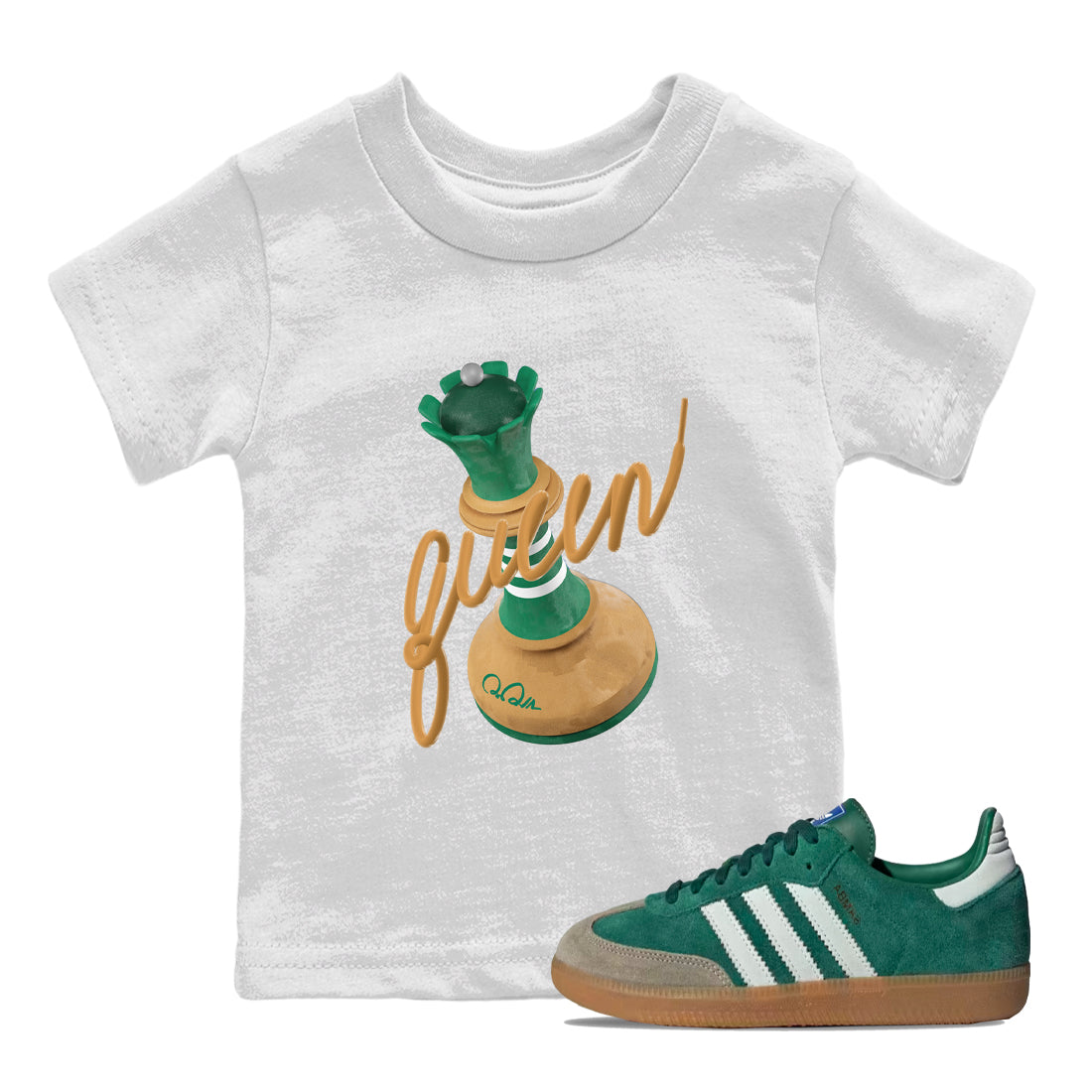 3D Queen snkmatch Tee Kids - Samba Collegiate Green Gum