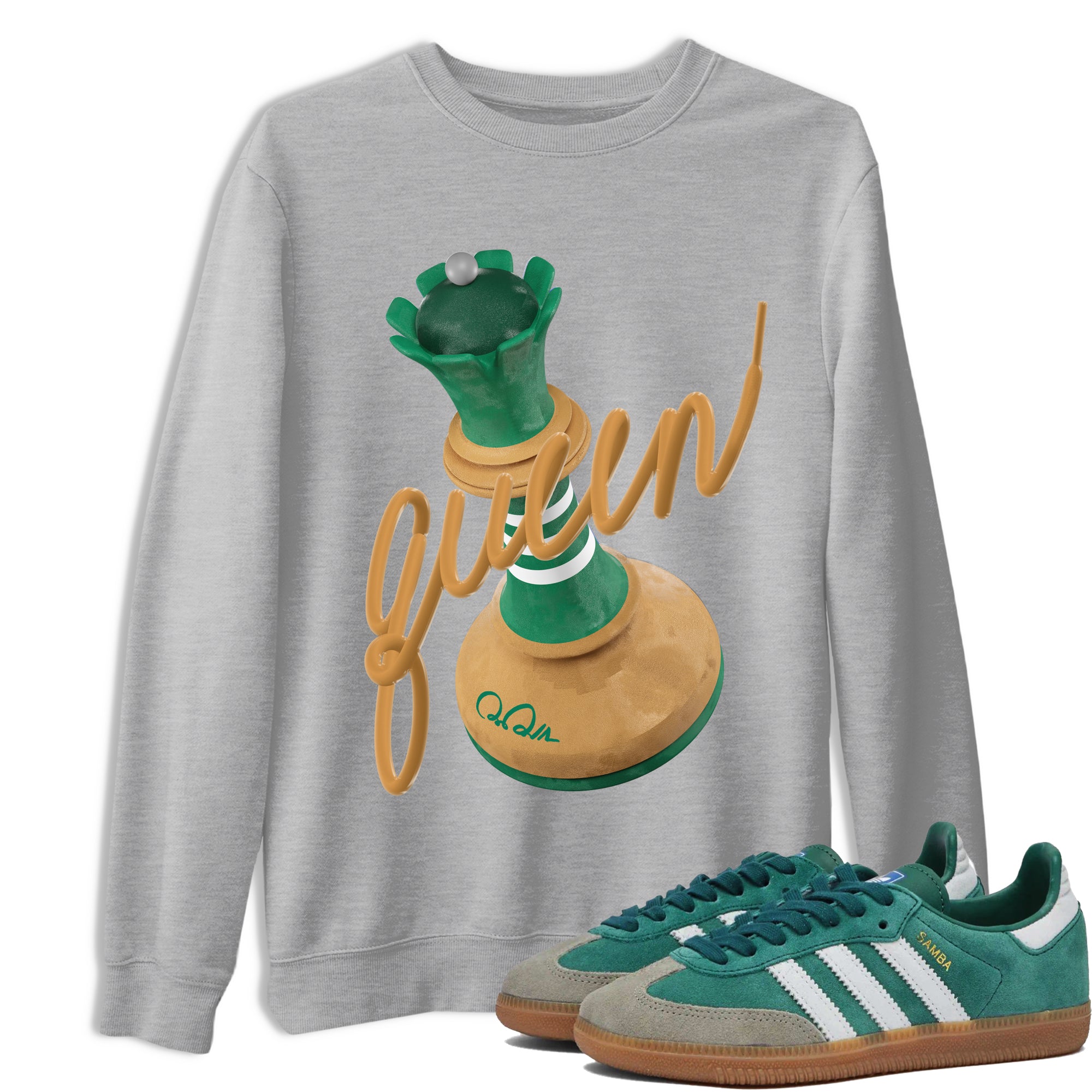 3D Queen snkmatch Tee - Samba Collegiate Green Gum