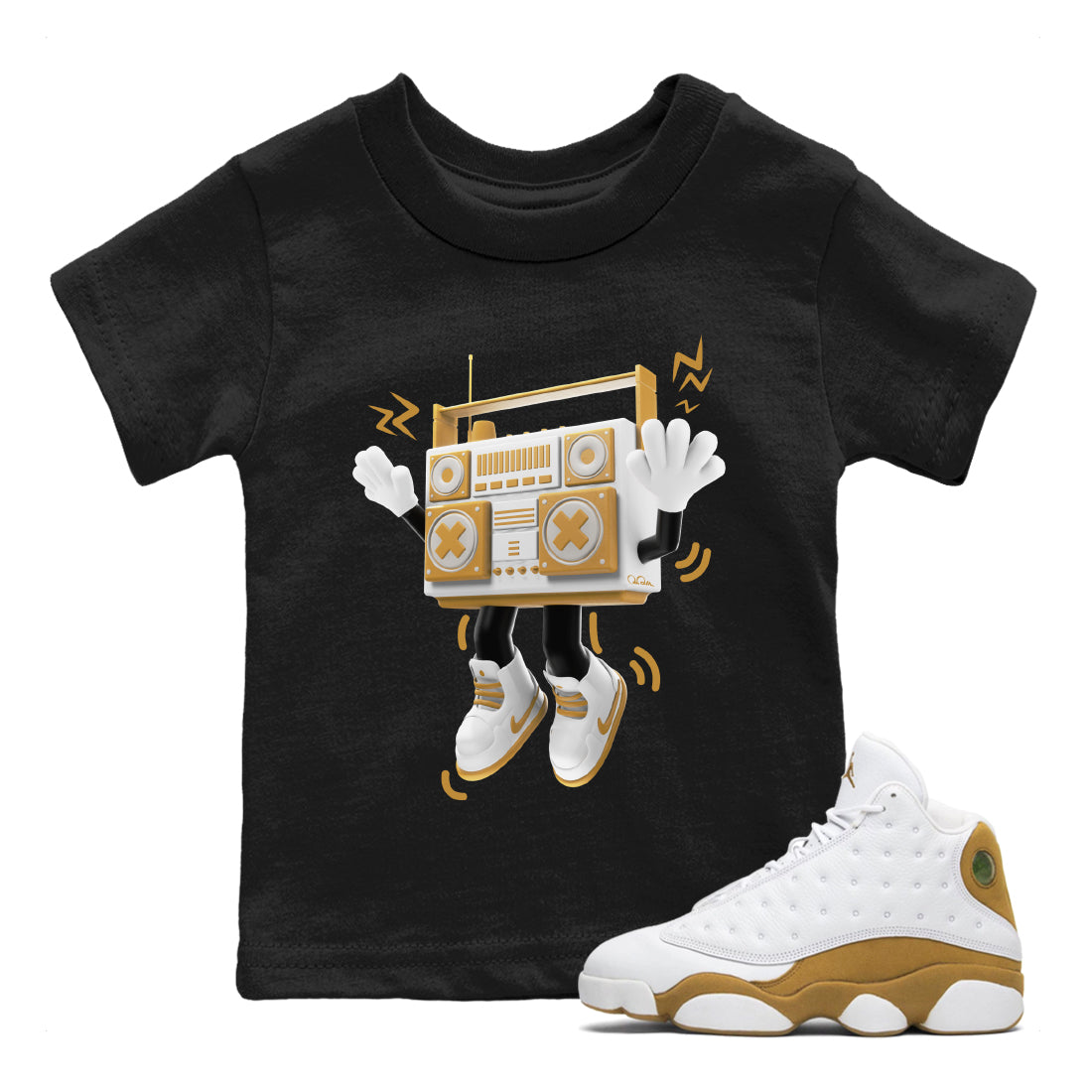 90s Radio Boy Kids Tops - Air Jordan 13 Wheat