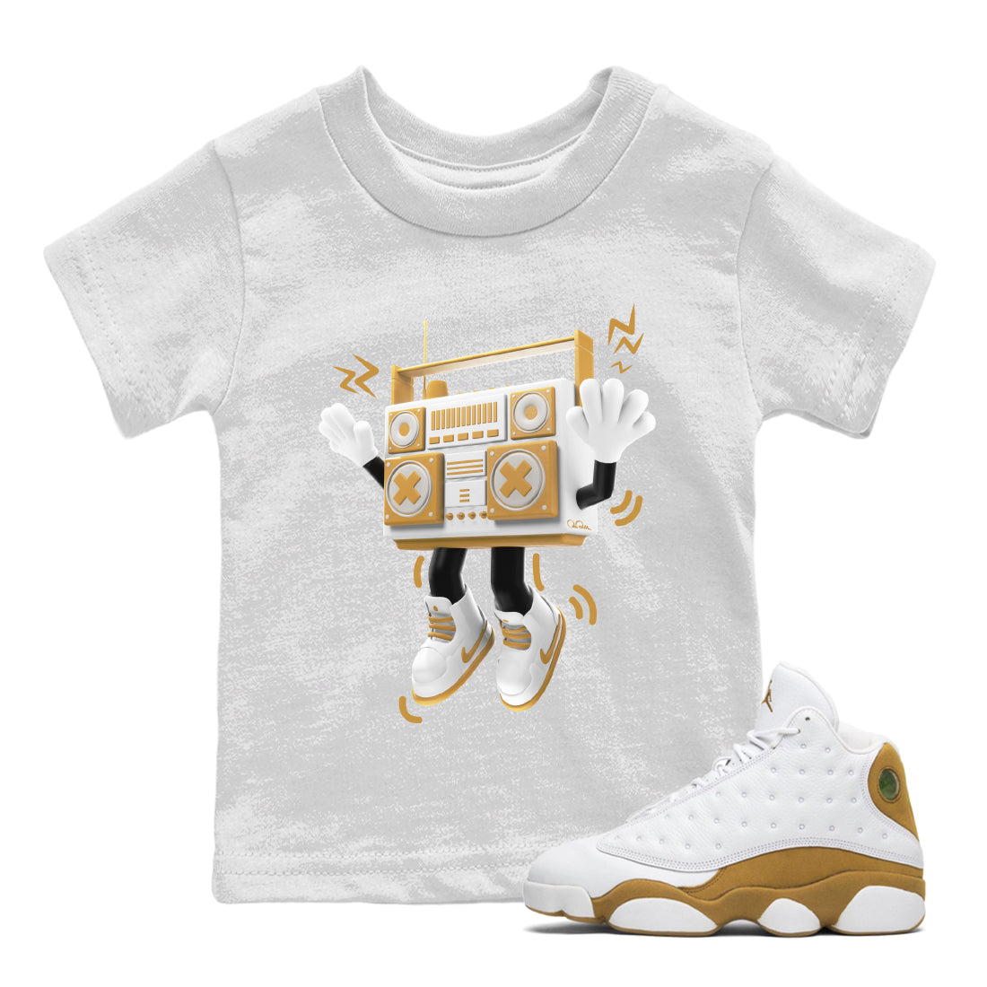 90s Radio Boy Kids Tops - Air Jordan 13 Wheat