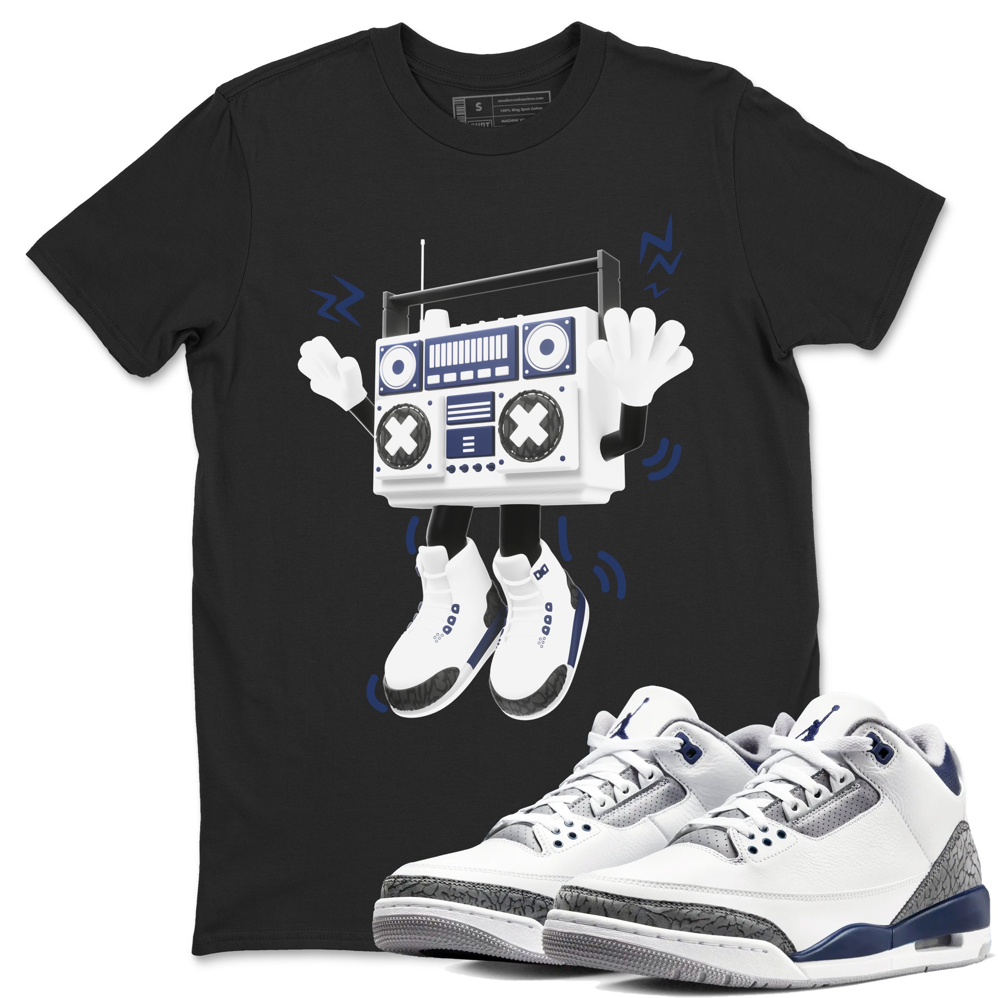 90s Radio Boy snkmatch Tees - Air Jordan 3 Midnight Navy 2023