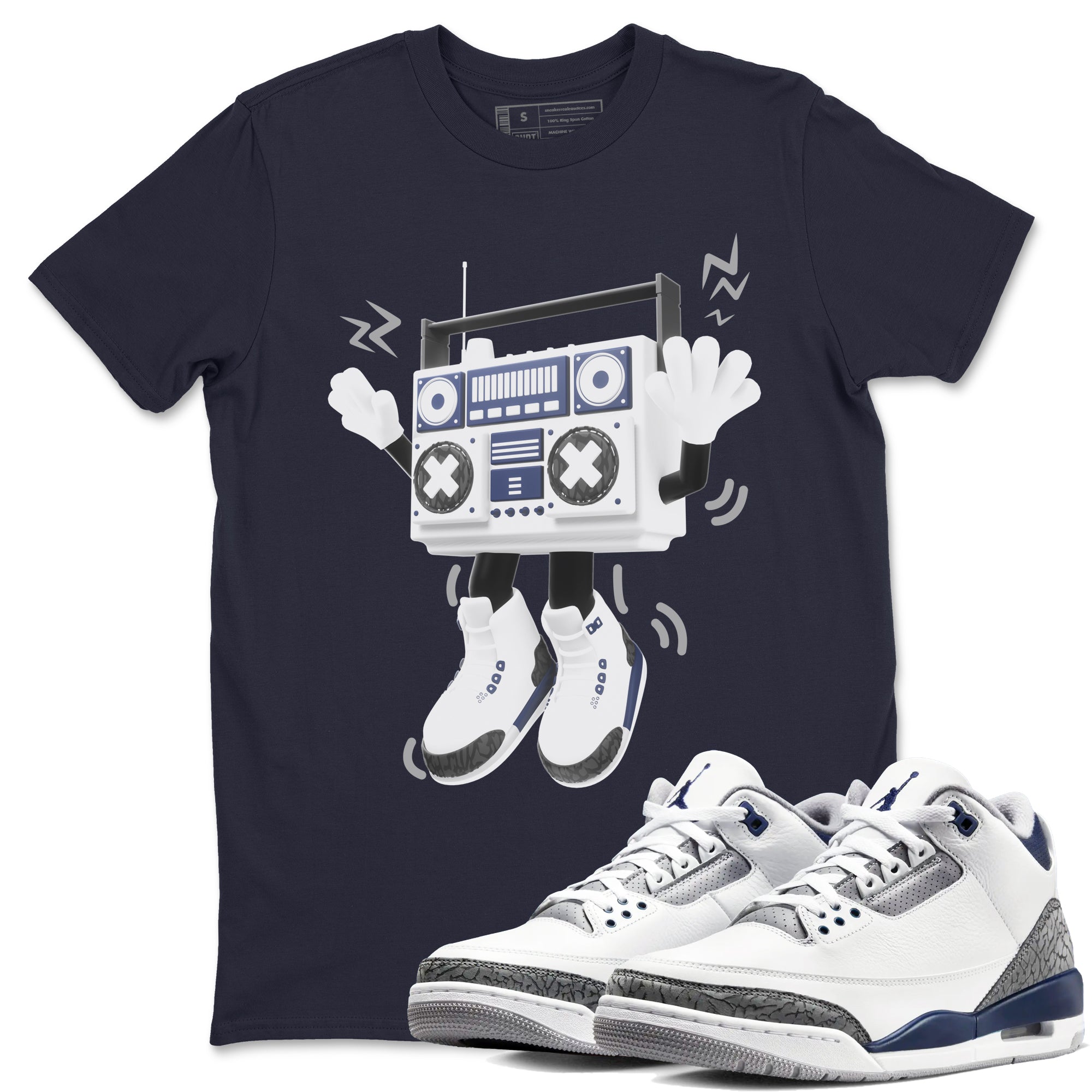 90s Radio Boy snkmatch Tees - Air Jordan 3 Midnight Navy 2023