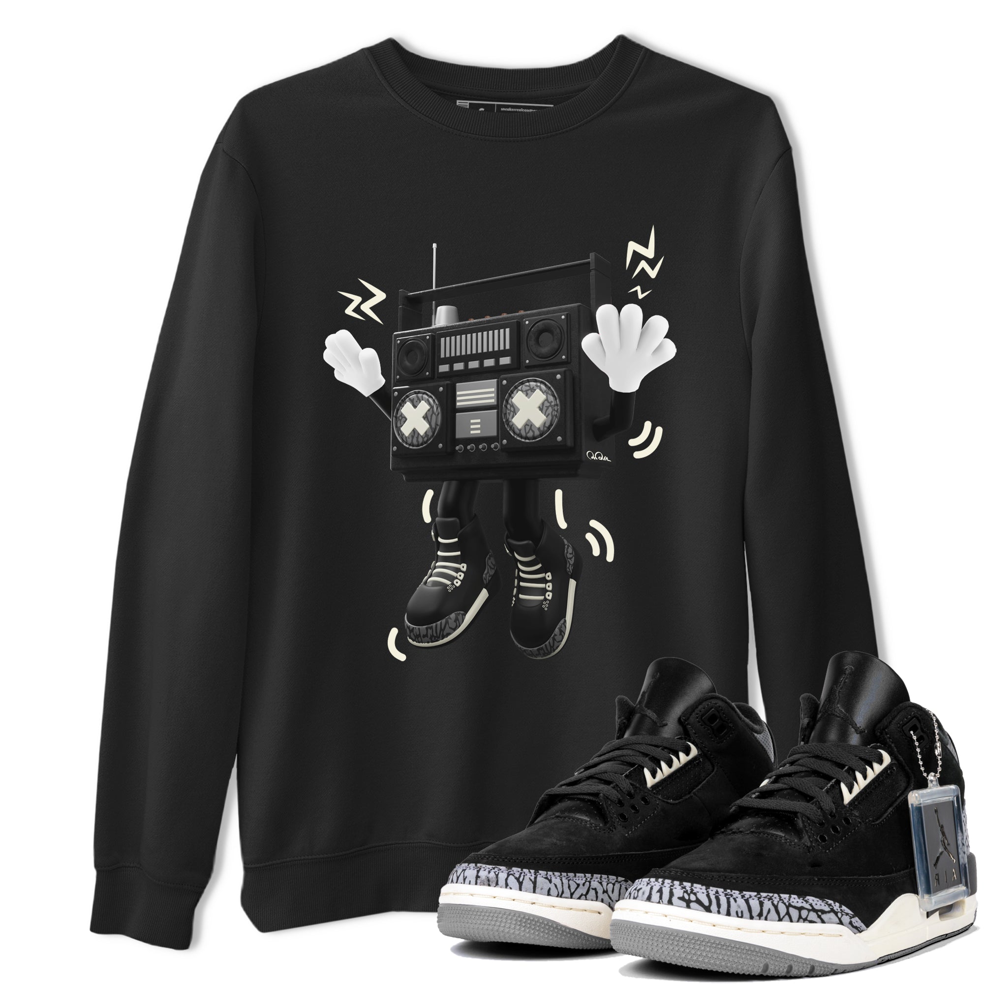 90s Radio Boy snkmatch Tee - Air Jordan 3 Off Noir