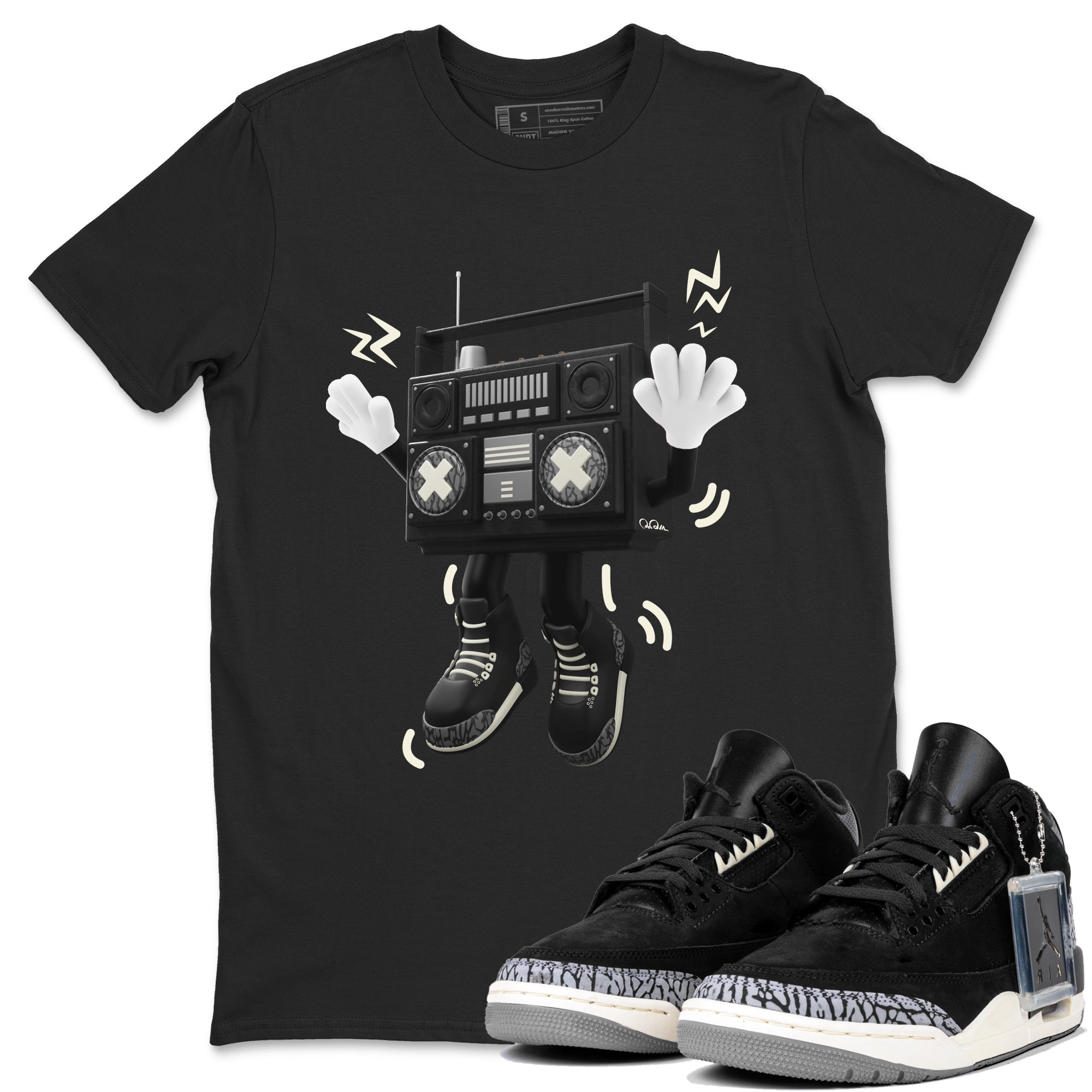 90s Radio Boy snkmatch Tee - Air Jordan 3 Off Noir