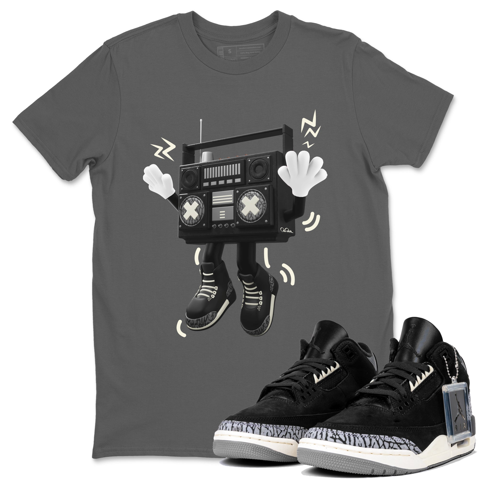 90s Radio Boy snkmatch Tee - Air Jordan 3 Off Noir