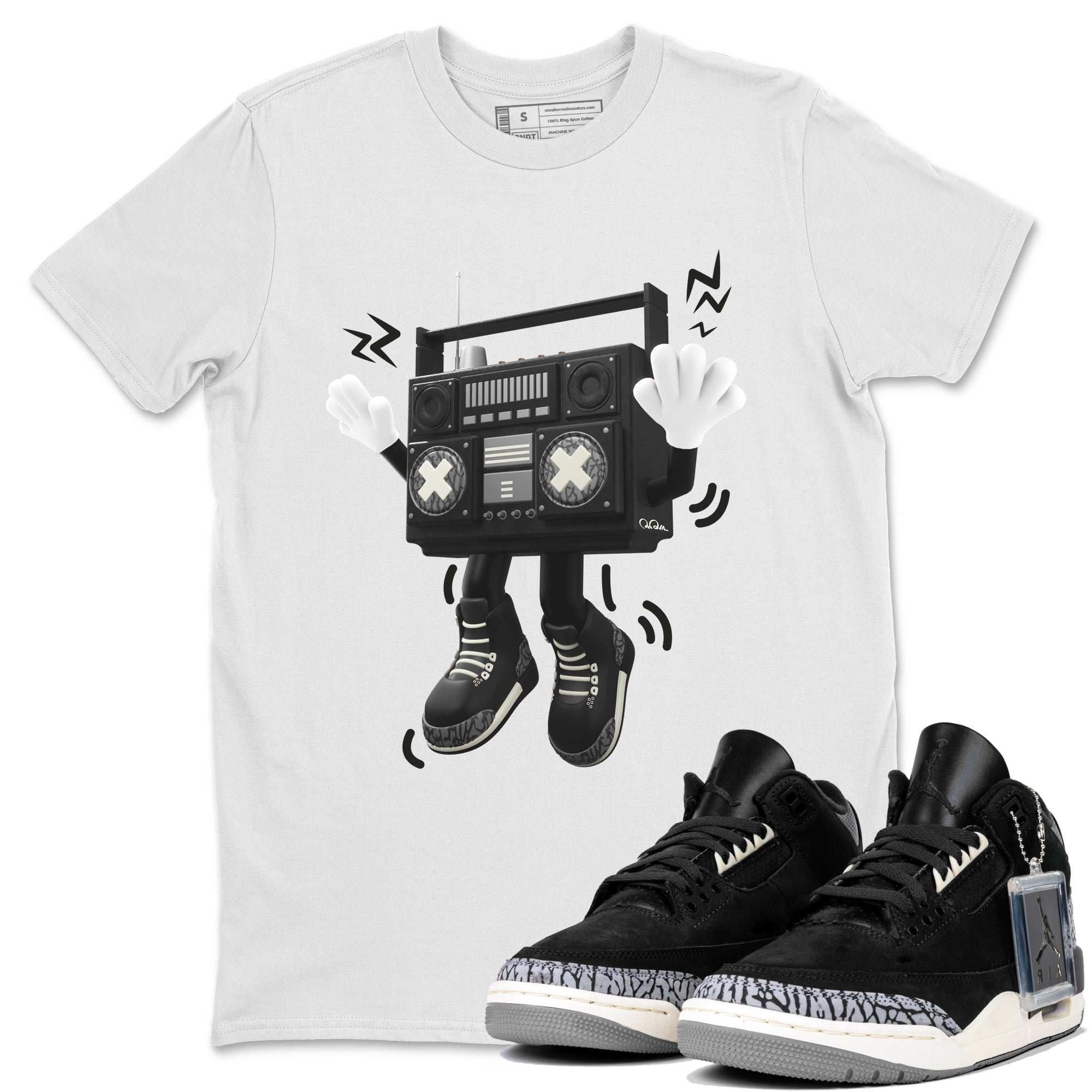 90s Radio Boy snkmatch Tee - Air Jordan 3 Off Noir