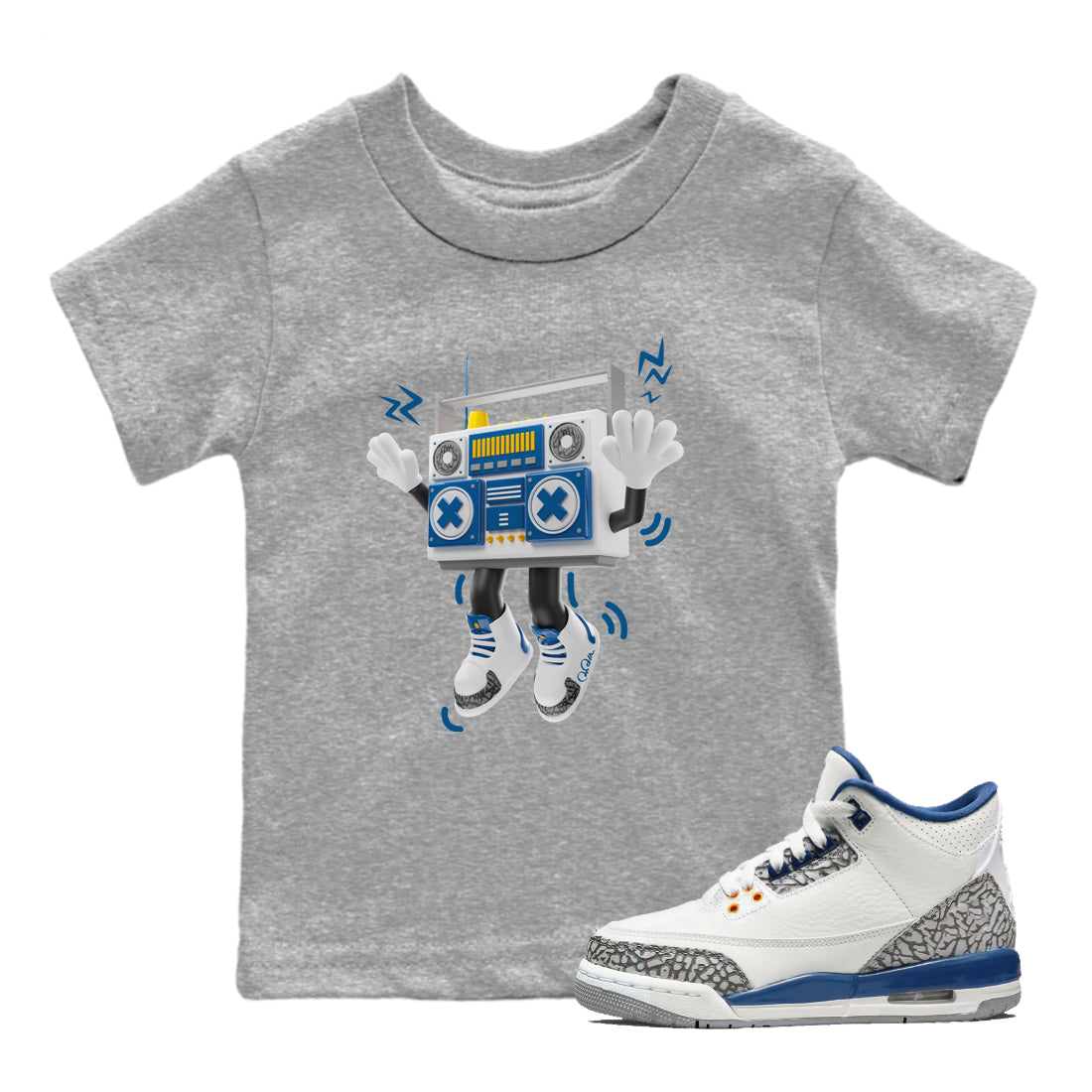 90s Radio Boy Kids Tops - Air Jordan 3 Wizards