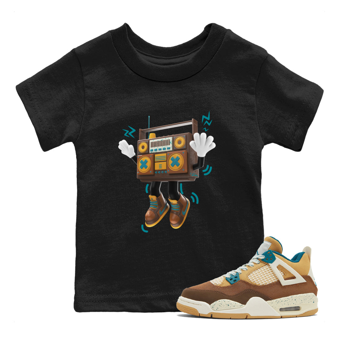 90s Radio Boy snkmatch Tee Kids - Air Jordan 4 Cacao Wow