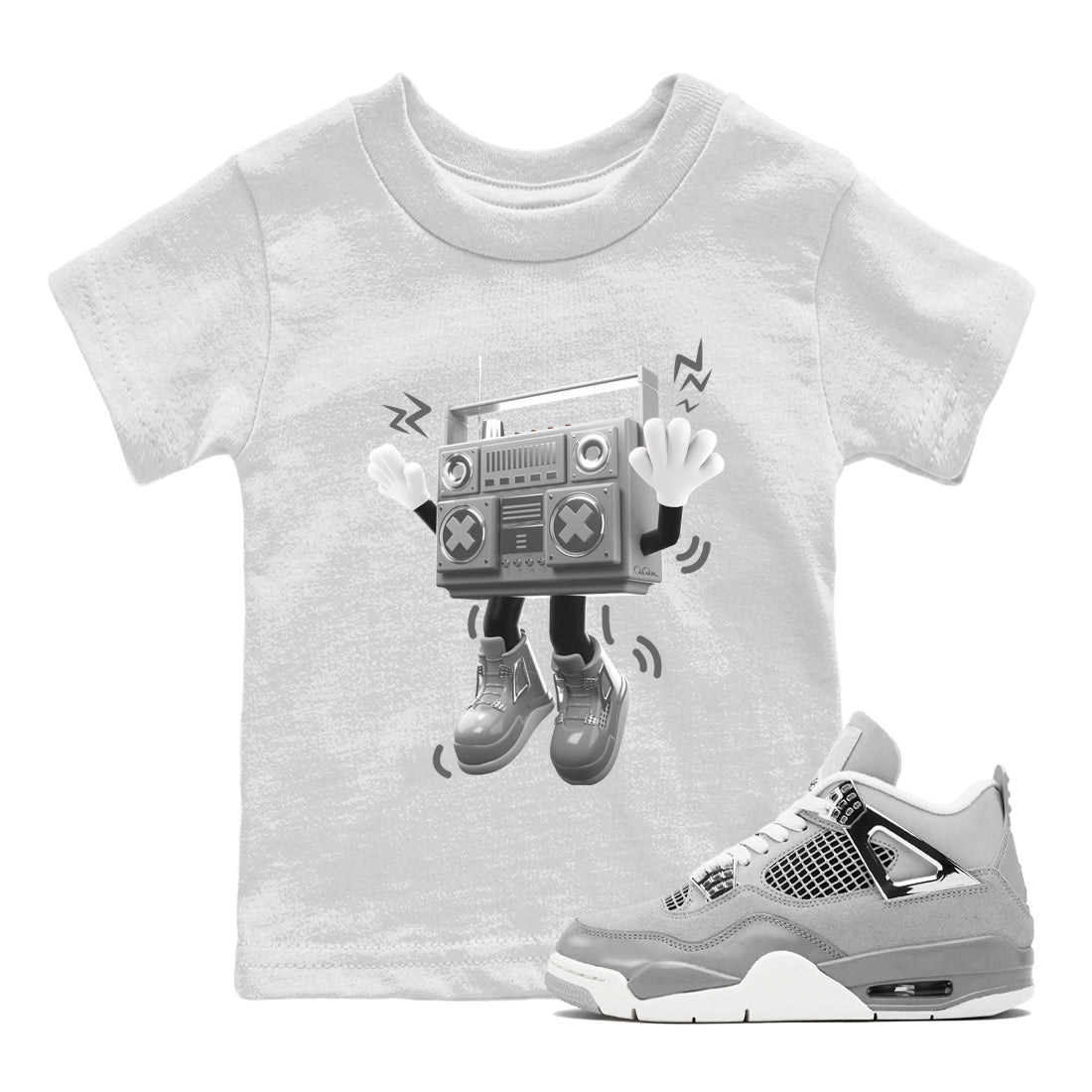 90s Radio Boy snkmatch Tee Kids - Air Jordan 4 Frozen Moments