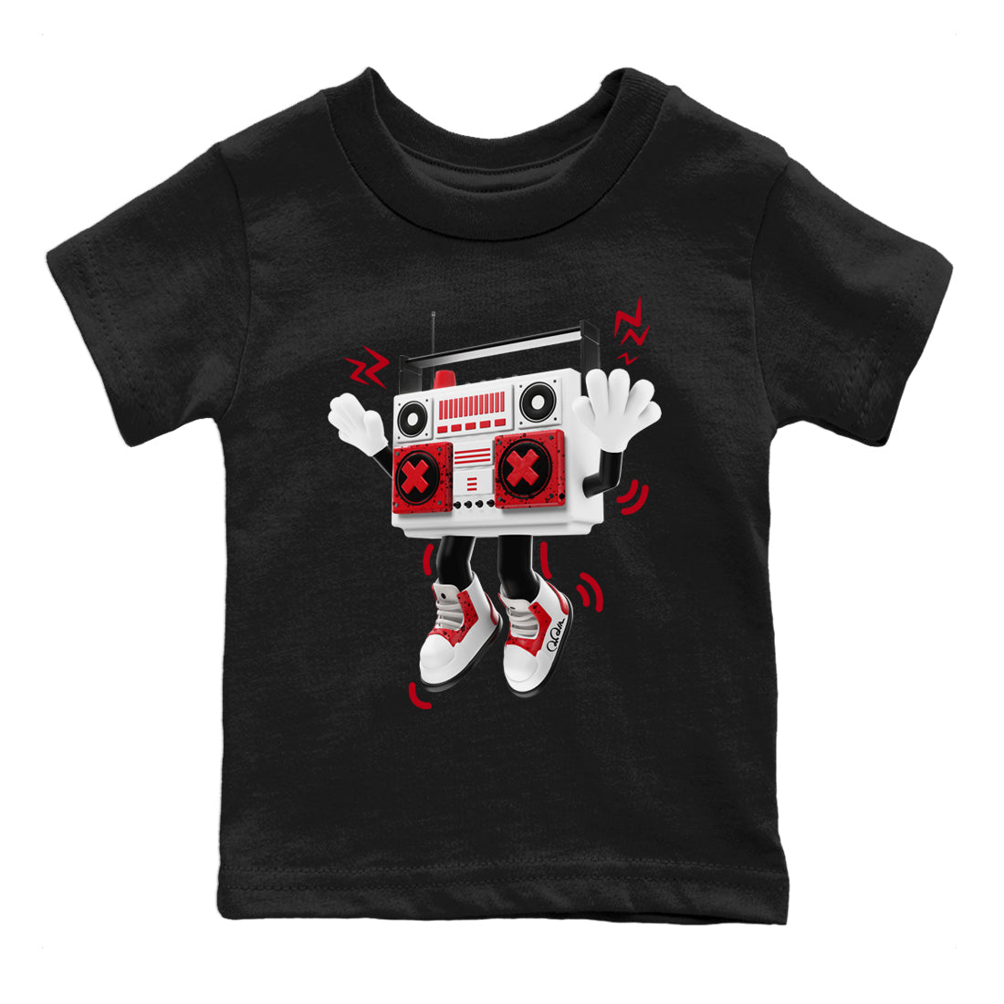 90s Radio Boy Kids Tops - Air Jordan 4 Red Cement