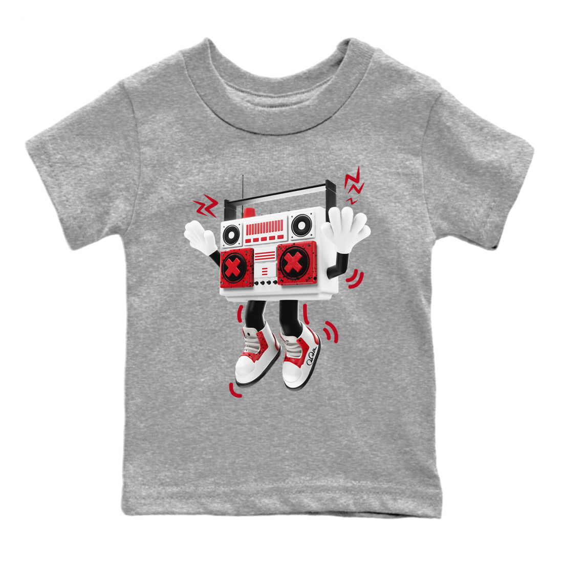90s Radio Boy Kids Tops - Air Jordan 4 Red Cement