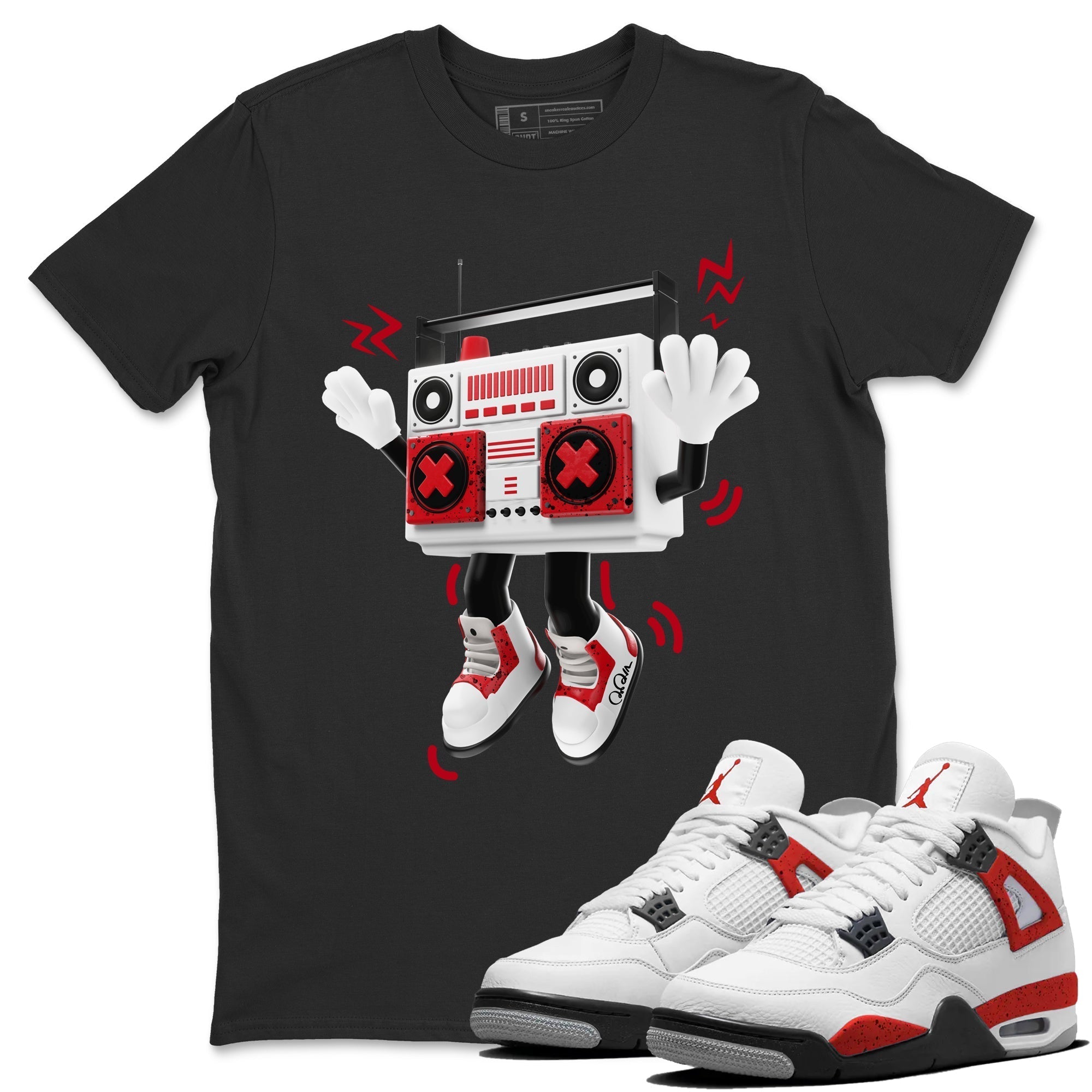 90s Radio Boy Unisex Tops - Air Jordan 4 Red Cement