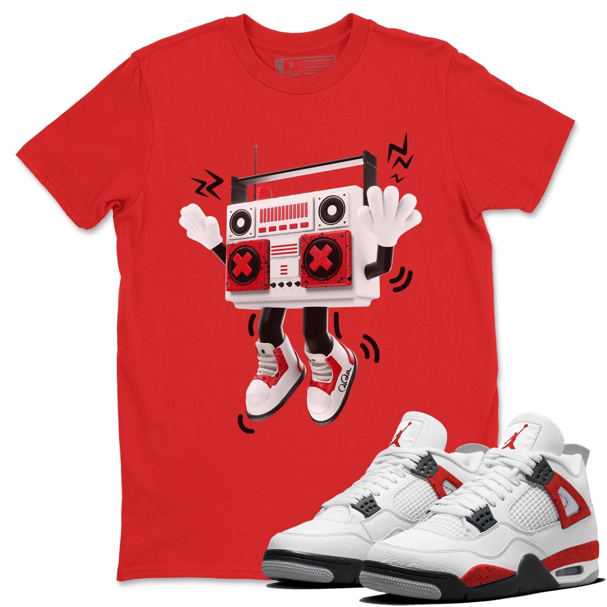 90s Radio Boy Unisex Tops - Air Jordan 4 Red Cement