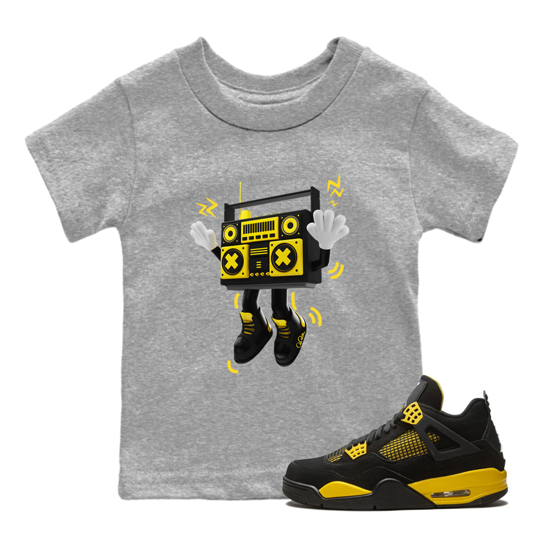 90s Radio Boy Kids Tops - Air Jordan 4 Thunder