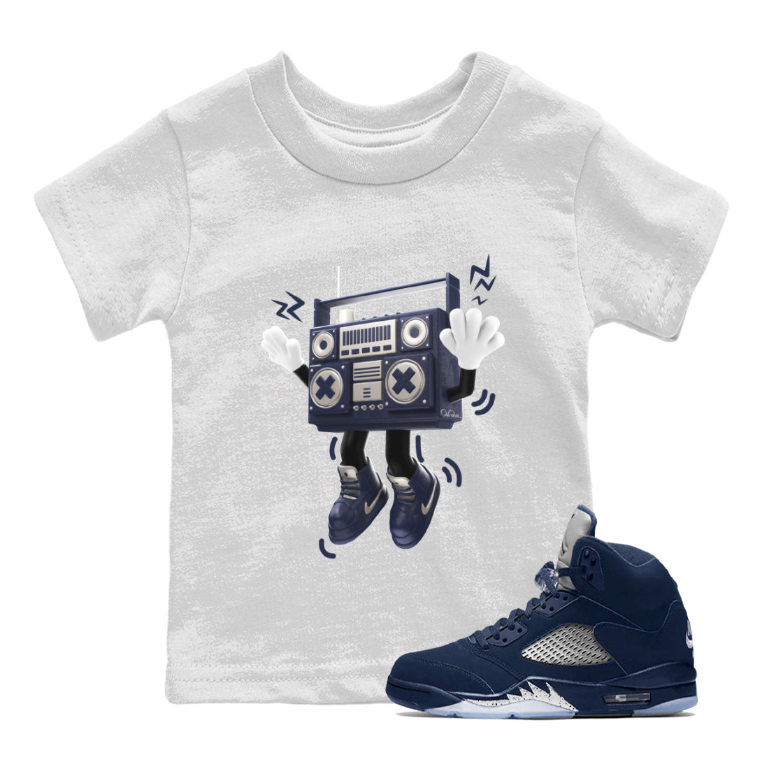 90s Radio Boy Kids Tops - Air Jordan 5 Georgetown
