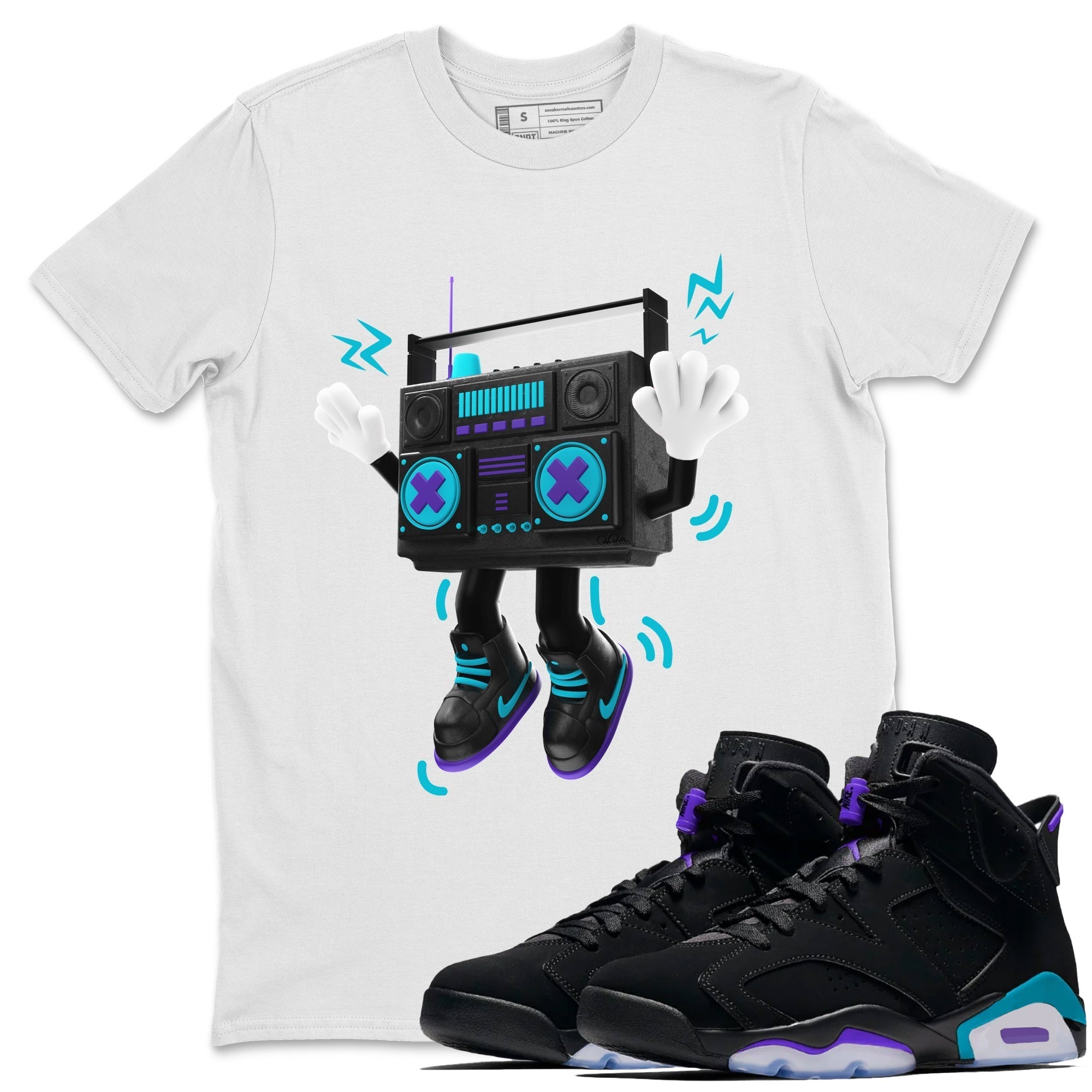 90s Radio Boy Unisex Tops - Air Jordan 6 Aqua