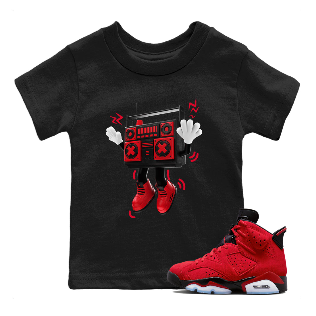 90s Radio Boy Kids Tops - Air Jordan 6 Toro Bravo