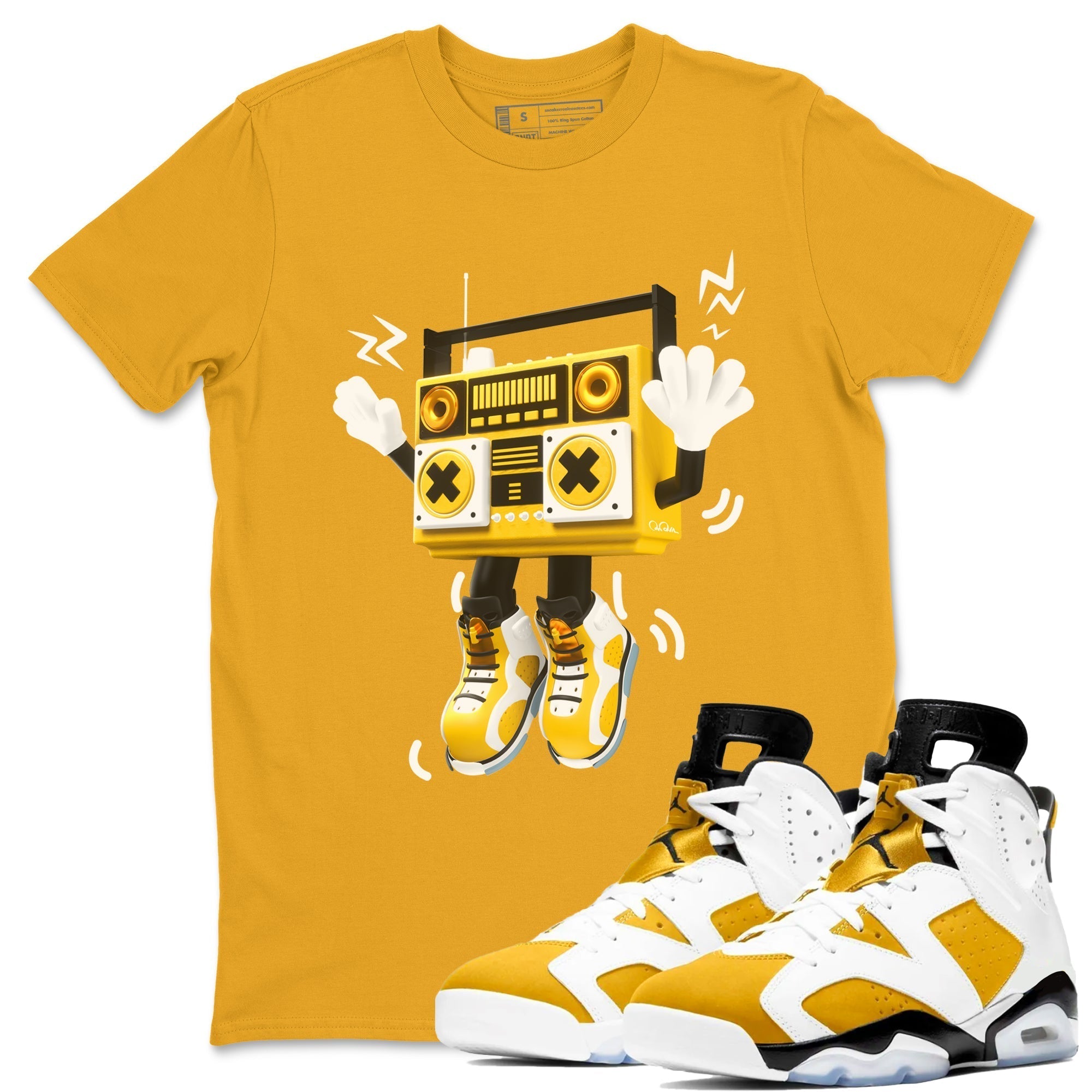 90s Radio Boy snkmatch Tee - Air Jordan 6 Yellow Ochre