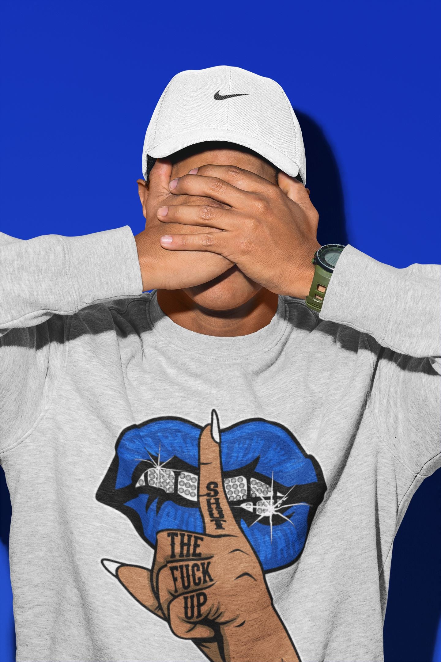 Lips Hand Unisex Tops - Air Jordan 5 Racer Blue