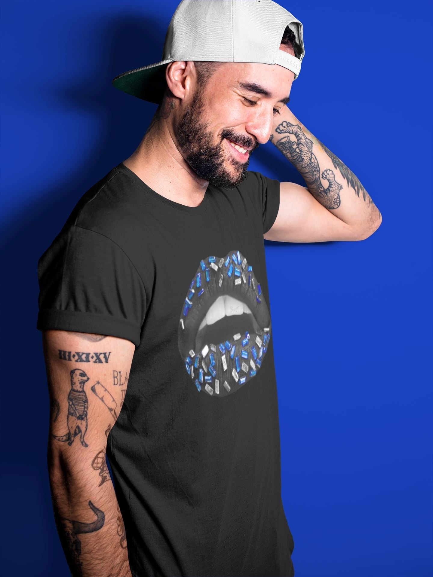 Lips Jewel Unisex Tops - Air Jordan 5 Racer Blue