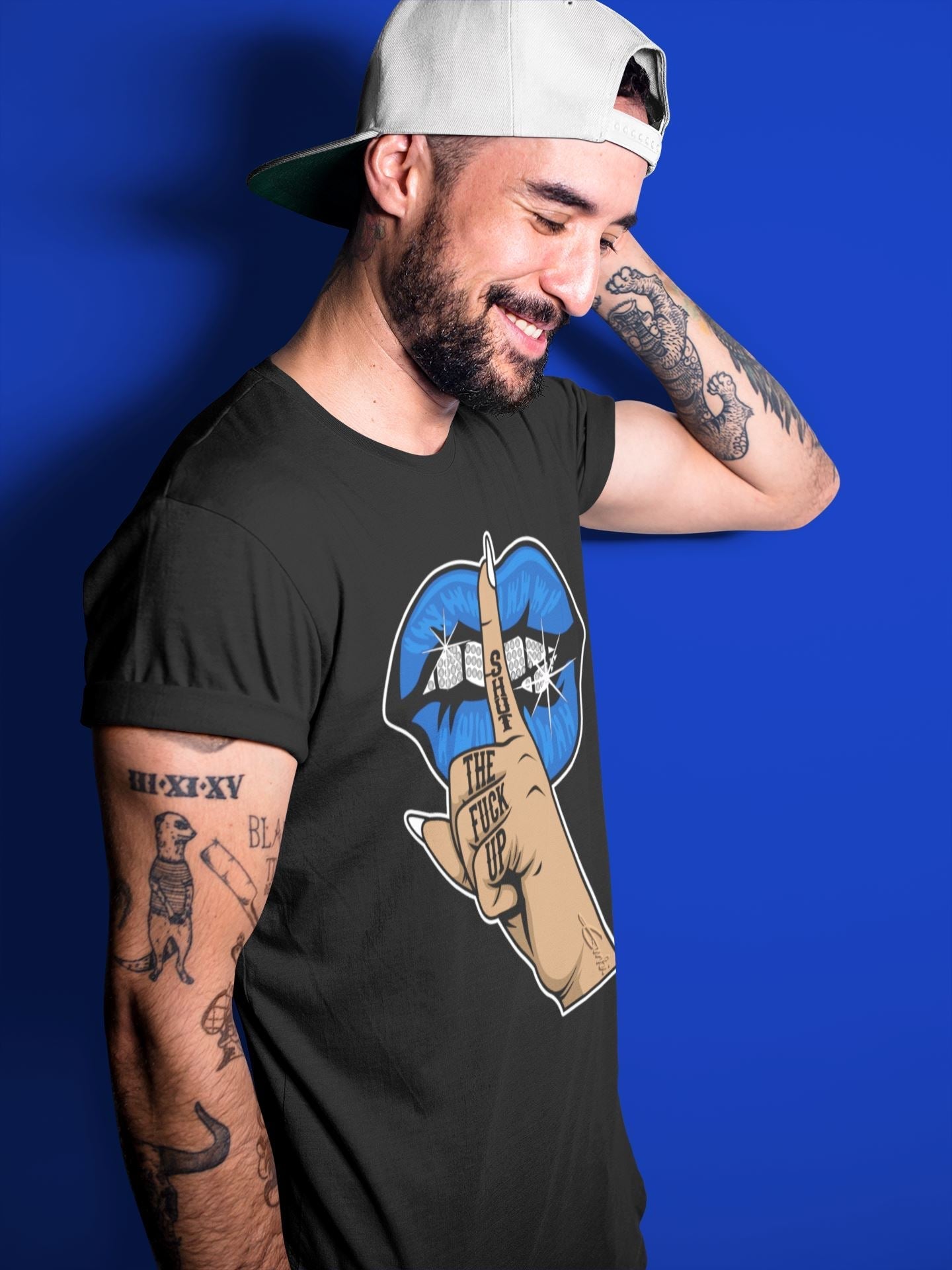 Lips Hand Unisex Tops - Air Jordan 5 Racer Blue