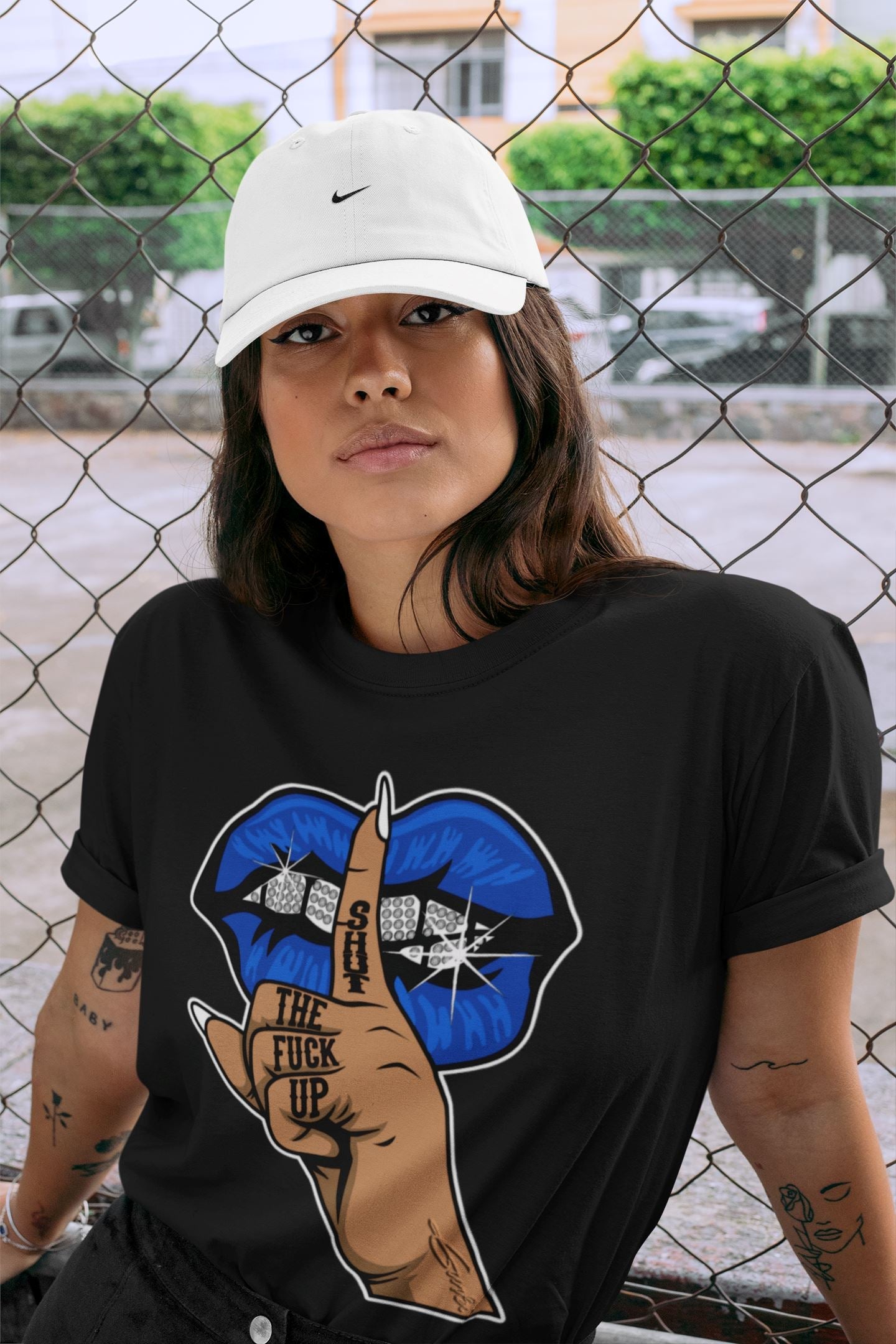 Lips Hand Unisex Tops - Air Jordan 5 Racer Blue