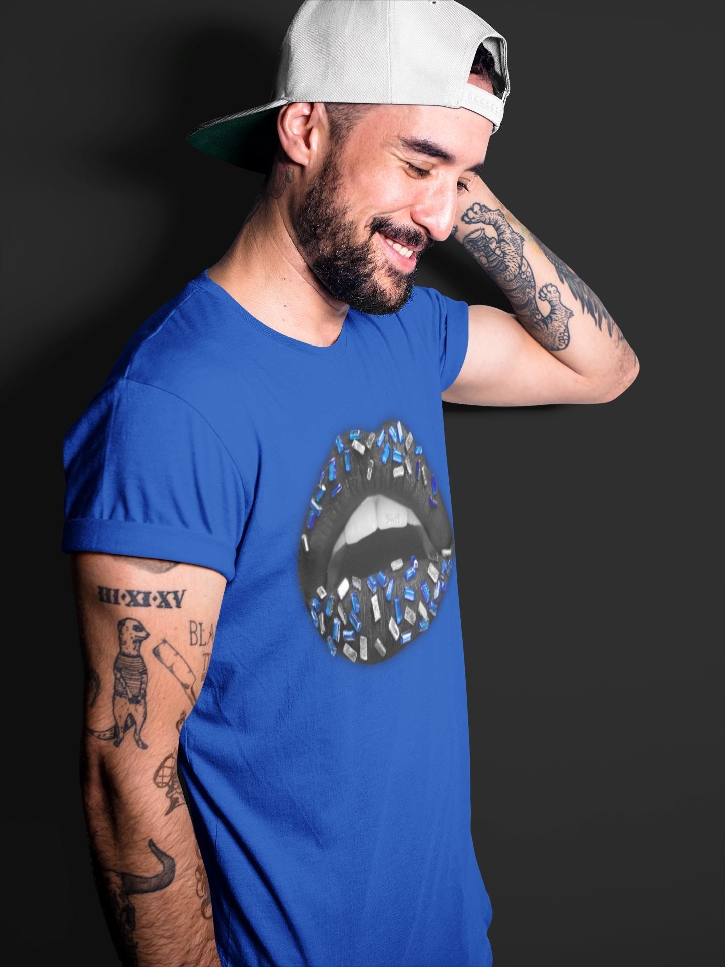 Lips Jewel Unisex Tops - Air Jordan 5 Racer Blue