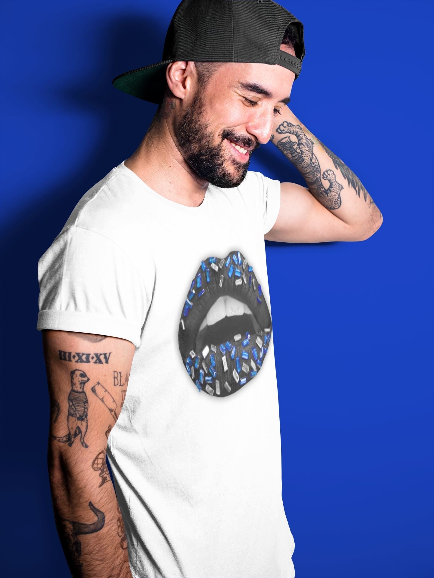Lips Jewel Unisex Tops - Air Jordan 5 Racer Blue