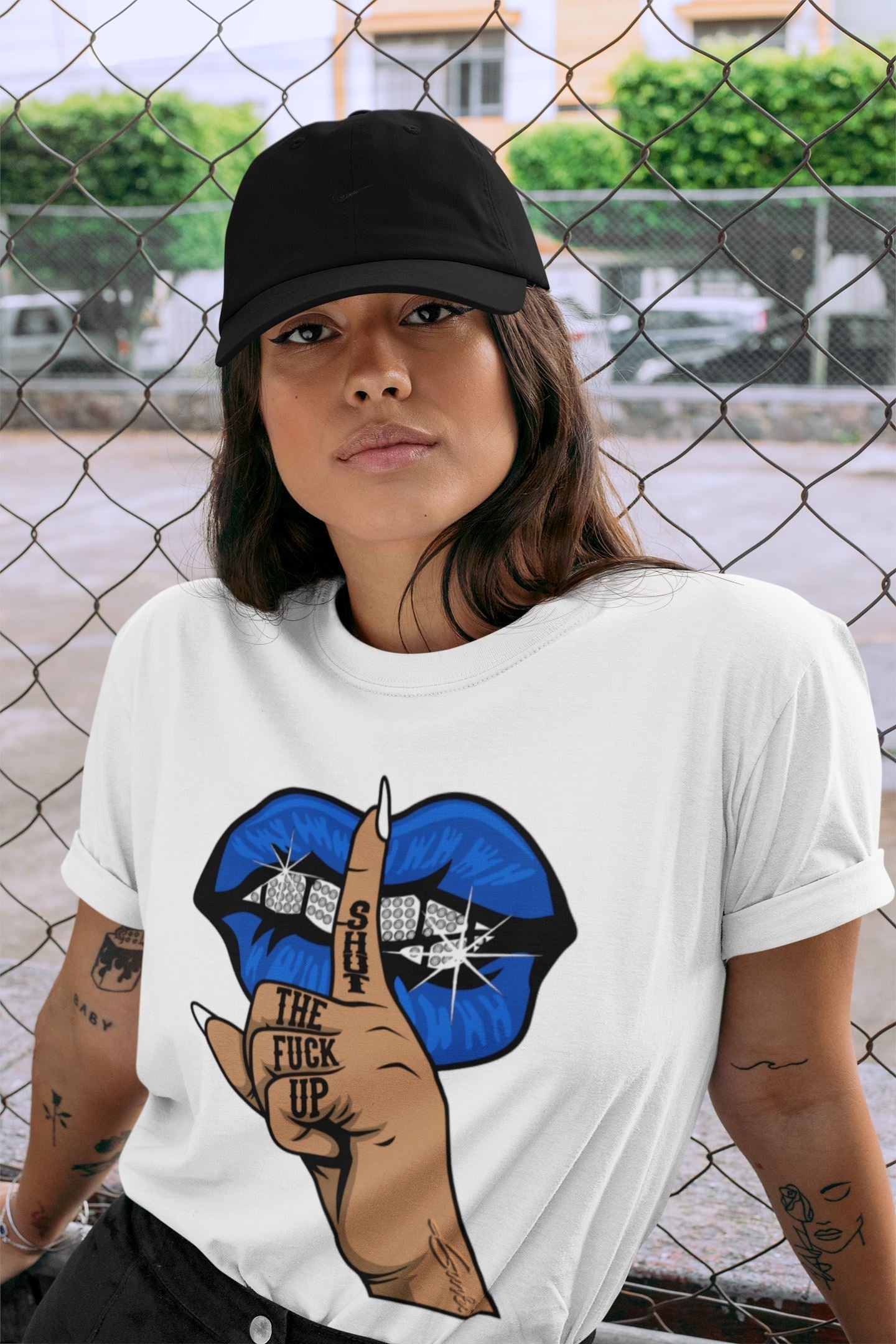 Lips Hand Unisex Tops - Air Jordan 5 Racer Blue