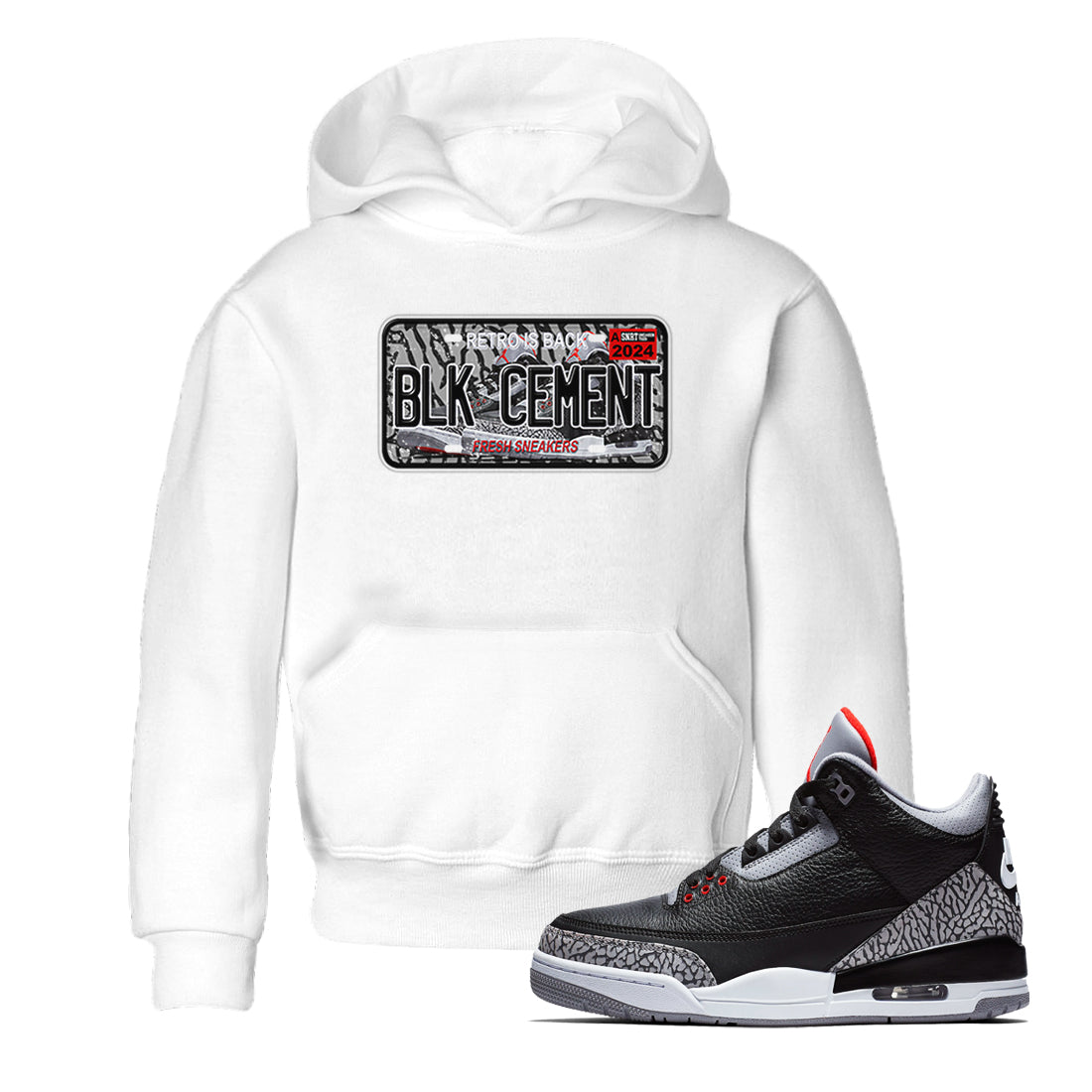 snkmatch Plate snkmatch Tees Kids - Air Jordan 3 Black Cement