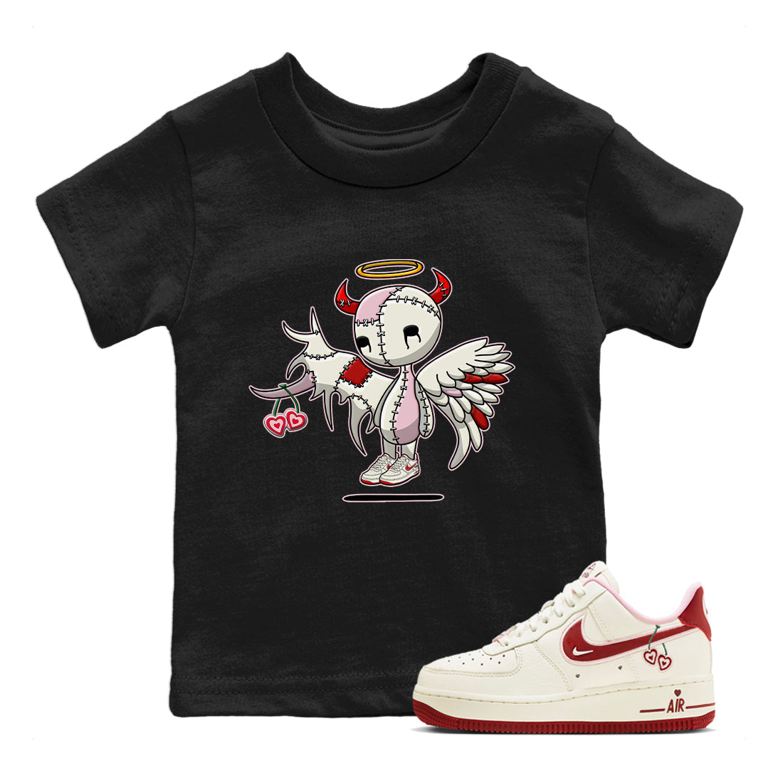 Devil Angel Kids Tops - Air Force 1 Valentines Day