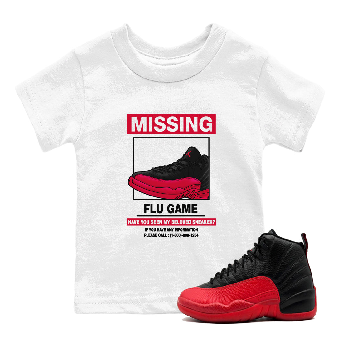 Missing snkmatch snkmatch Tees Kids - Air Jordan 12 Flu Game