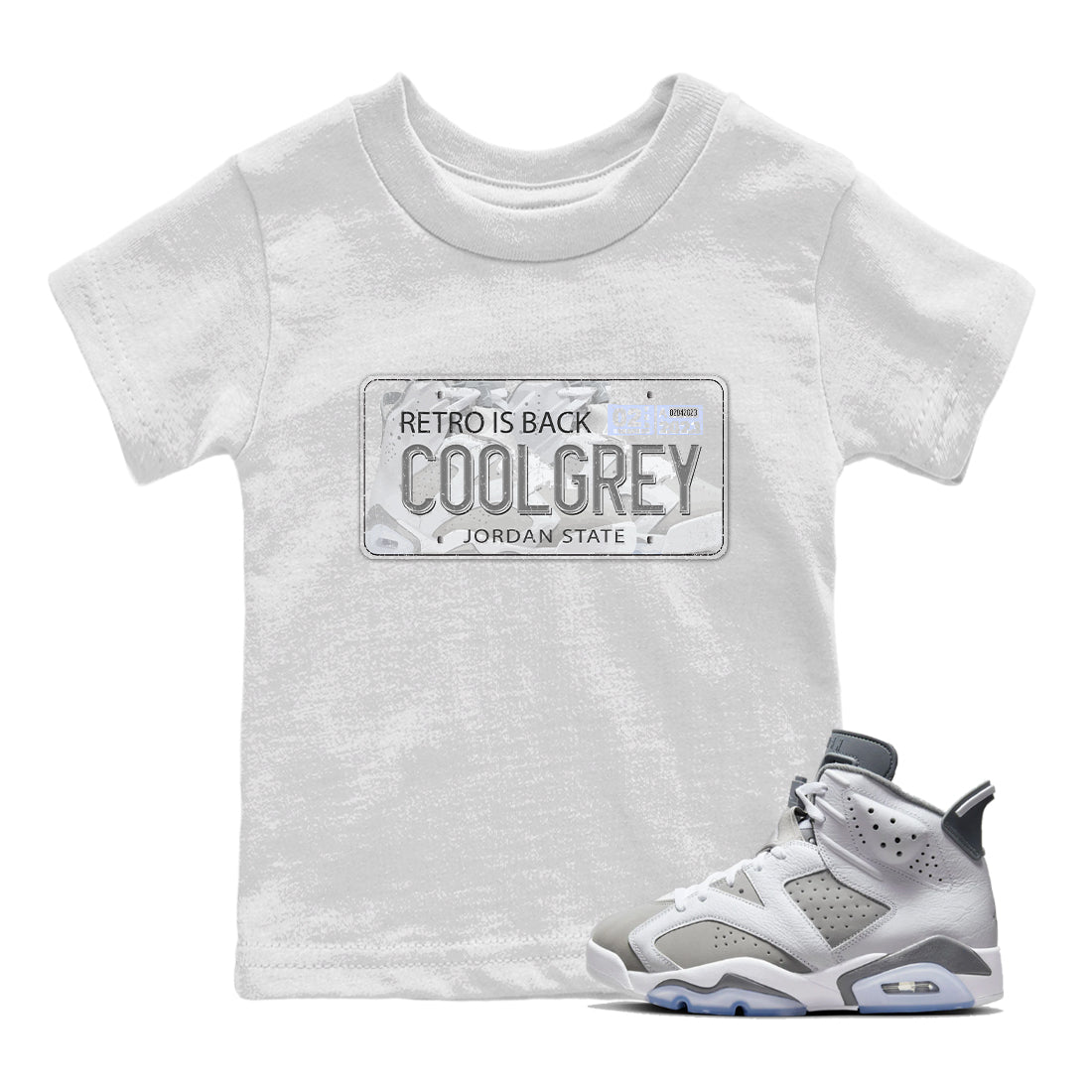 Jordan Plate Kids Tops - Air Jordan 6 Cool Grey