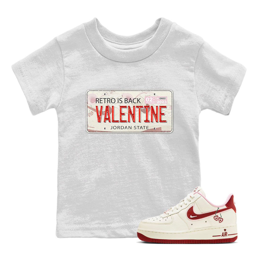 Jordan Plate Kids Tops - Air Force 1 Valentines Day