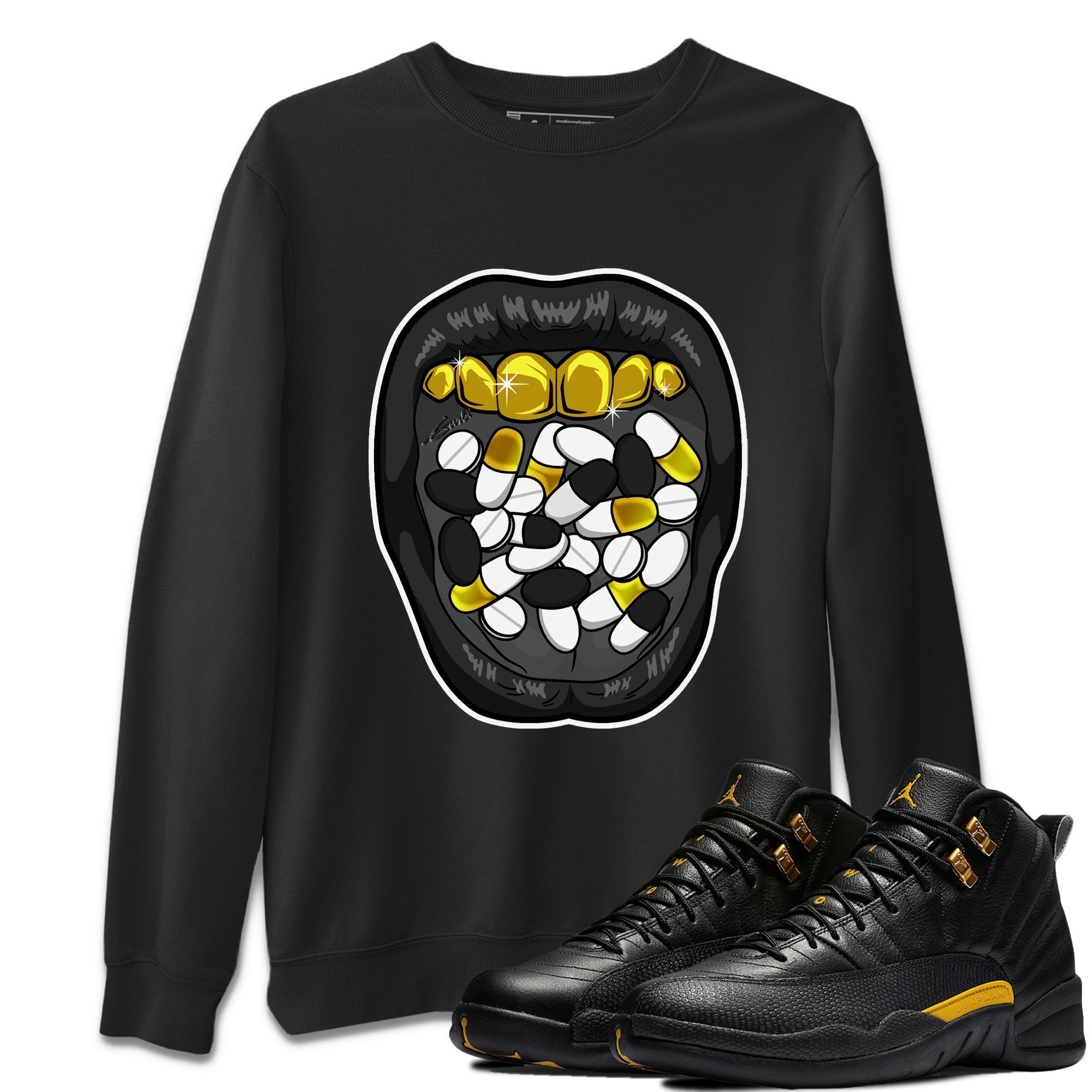 Acid Lips Unisex Tops - Air Jordan 12 Black Taxi