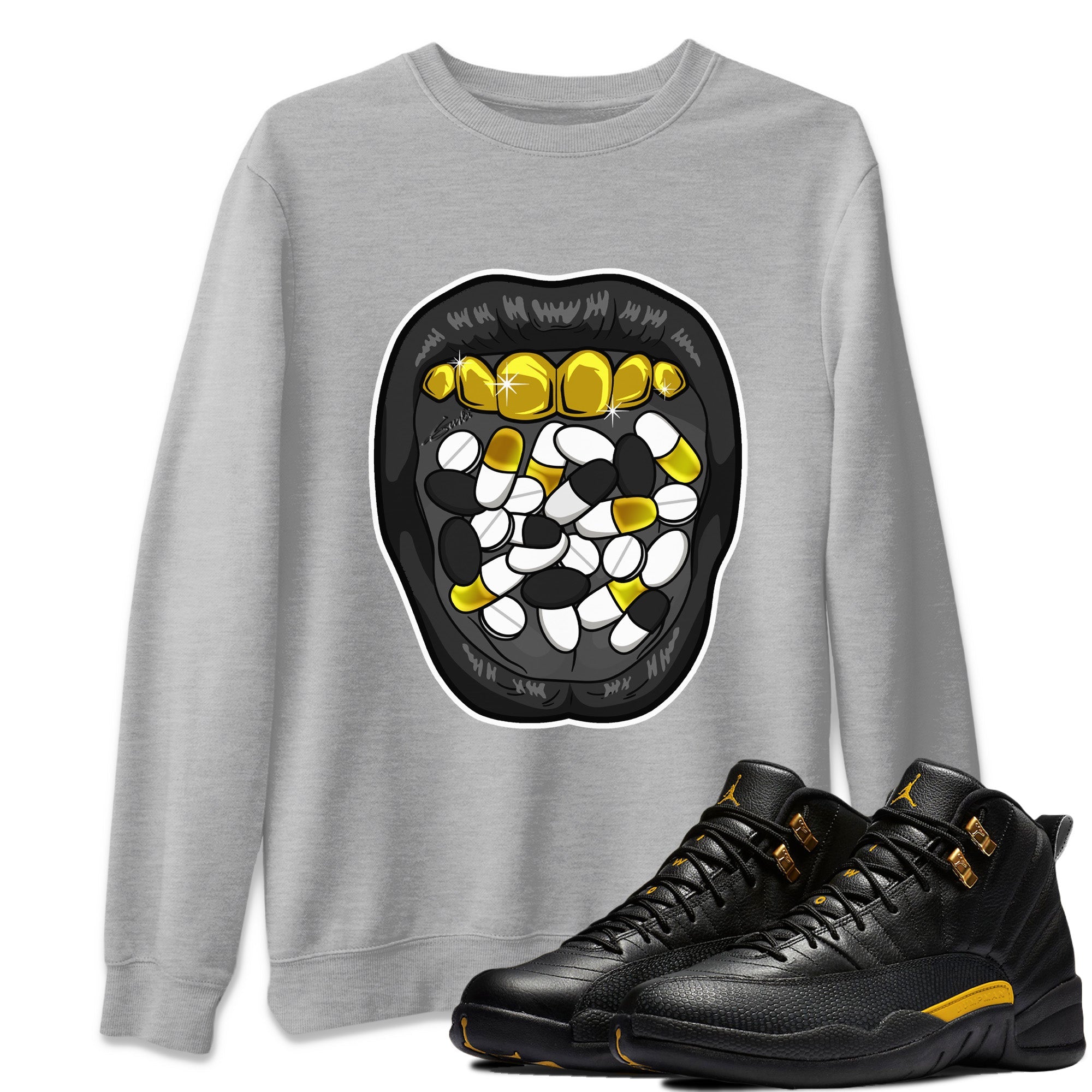 Acid Lips Unisex Tops - Air Jordan 12 Black Taxi