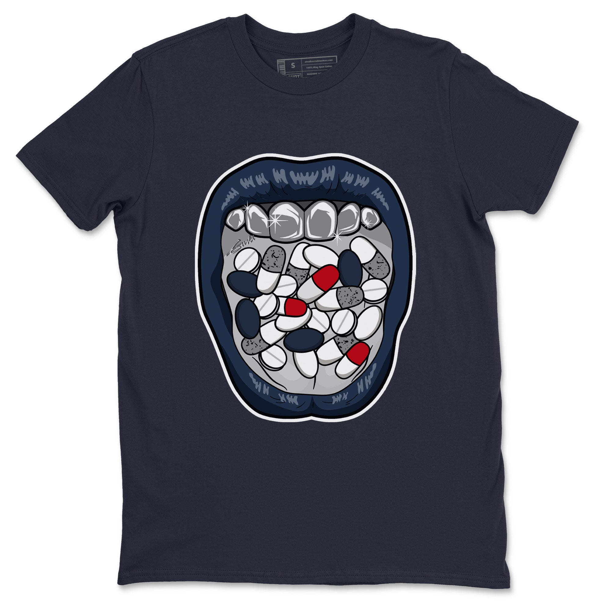 Acid Lips Unisex Tops - Air Jordan 4 Midnight Navy