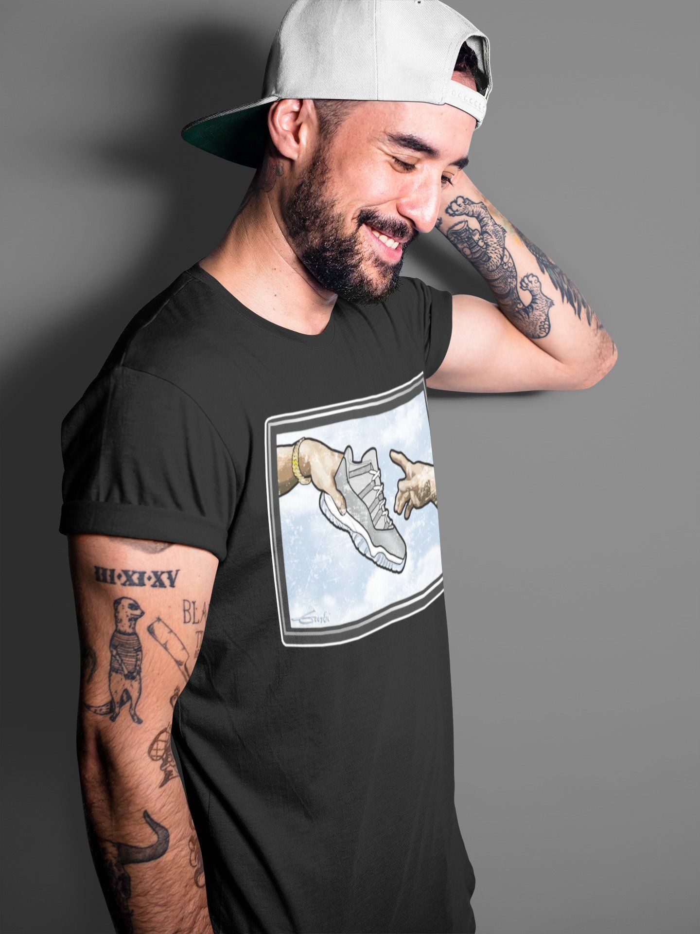 Adam's Creation Unisex Tops - Air Jordan 11 Cool Grey