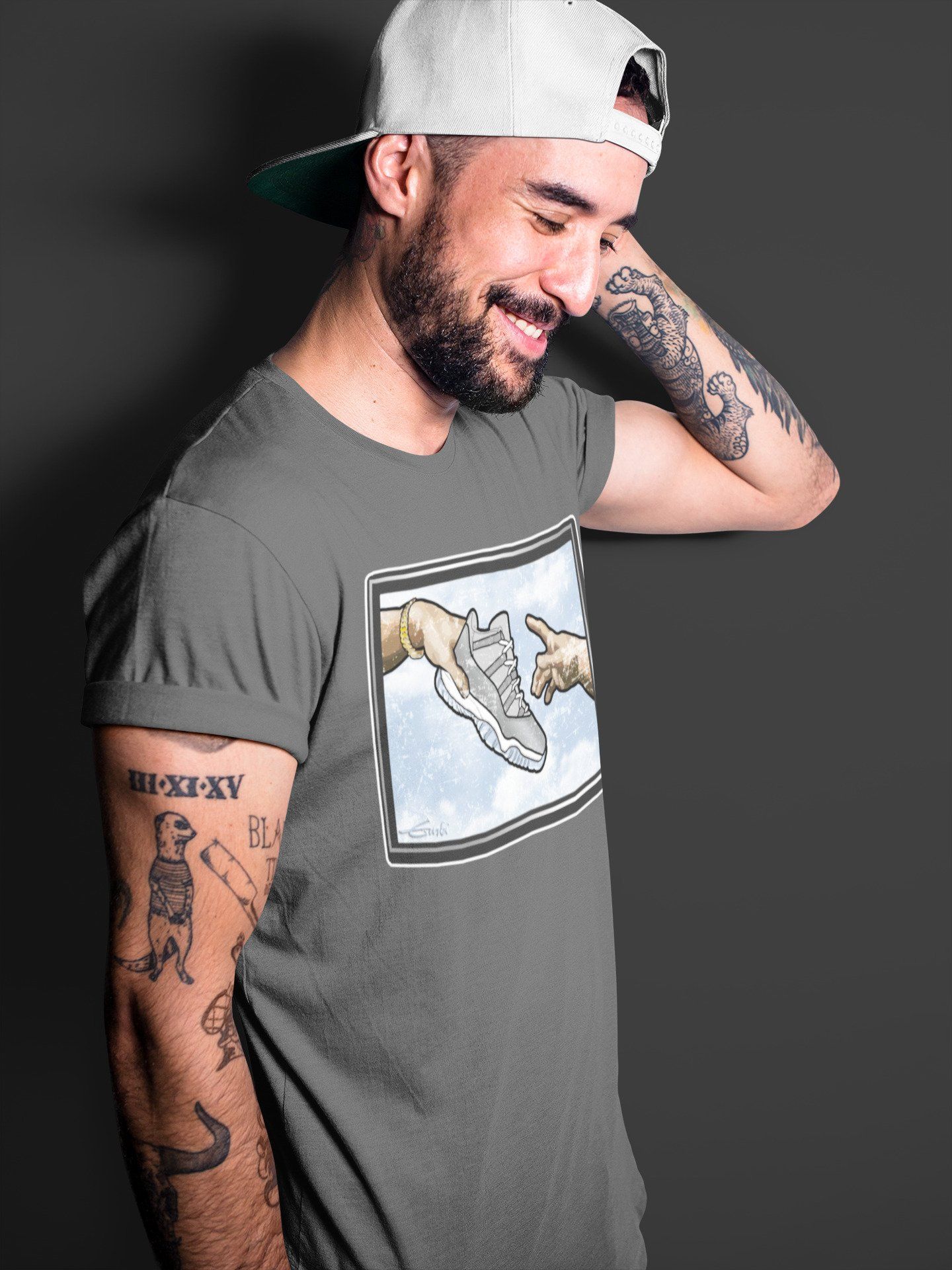 Adam's Creation Unisex Tops - Air Jordan 11 Cool Grey