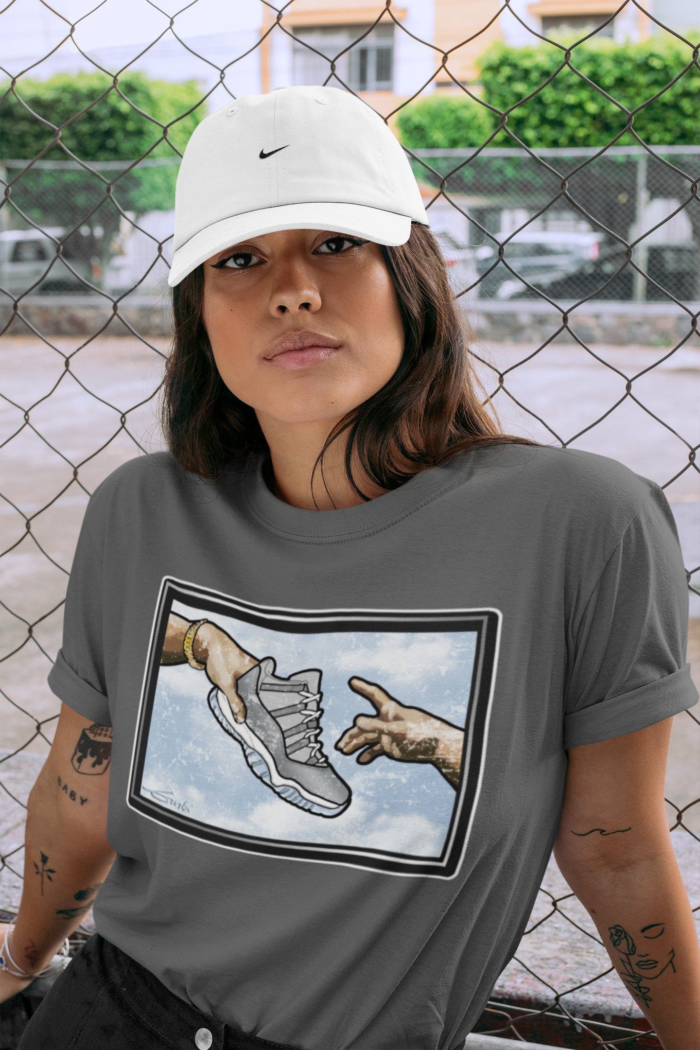 Adam's Creation Unisex Tops - Air Jordan 11 Cool Grey